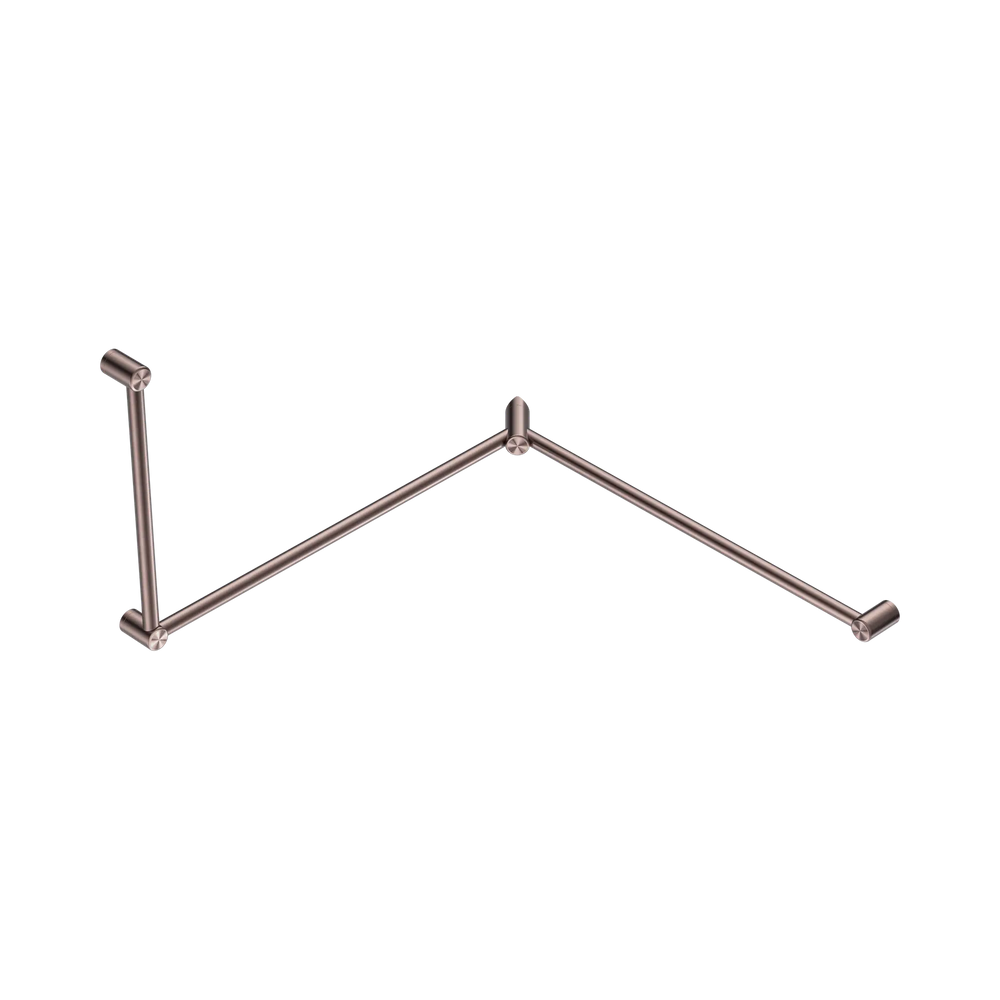 NERO MECCA CARE 32MM DDA ACCESSIBLE TOILET GRAB RAIL SET 90 DEGREE CONTINUOUS 600X1065X1025MM BRUSHED BRONZE