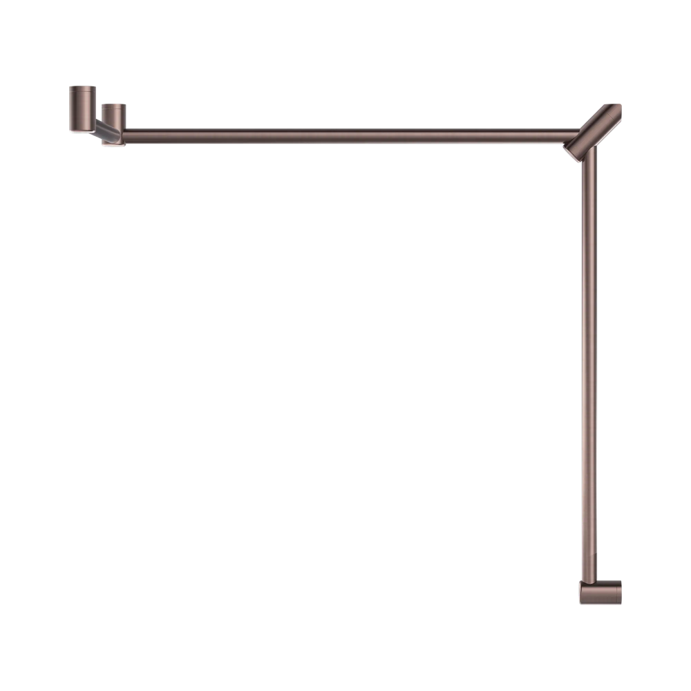 NERO MECCA CARE 32MM DDA ACCESSIBLE TOILET GRAB RAIL SET 90 DEGREE CONTINUOUS 600X1065X1025MM BRUSHED BRONZE
