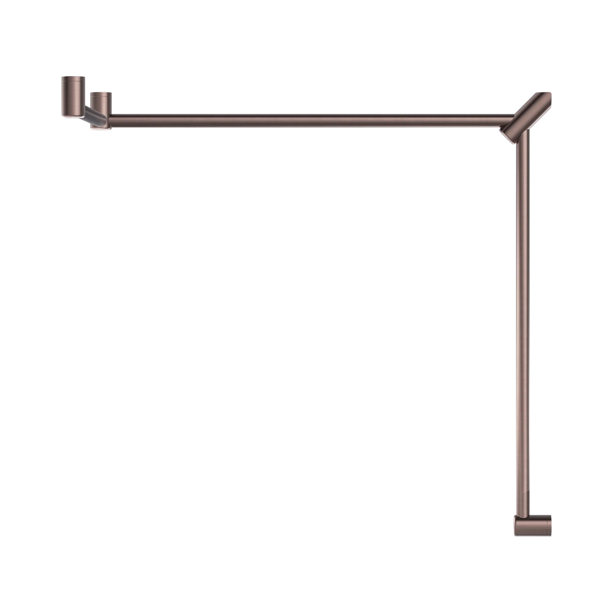 NERO MECCA CARE 32MM DDA ACCESSIBLE TOILET GRAB RAIL SET 90 DEGREE CONTINUOUS 600X1065X1025MM BRUSHED BRONZE