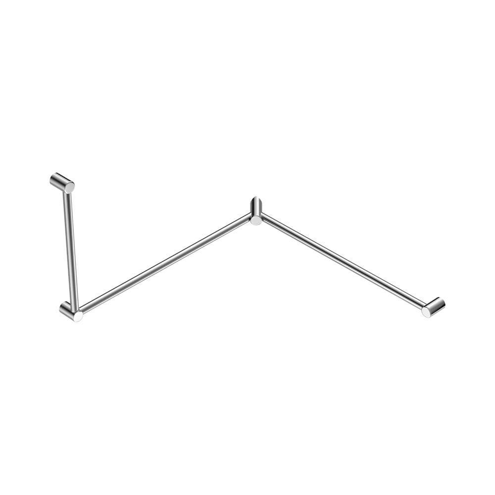 NERO MECCA CARE 32MM DDA ACCESSIBLE TOILET GRAB RAIL SET 90 DEGREE CONTINUOUS 600X1065X1025MM CHROME