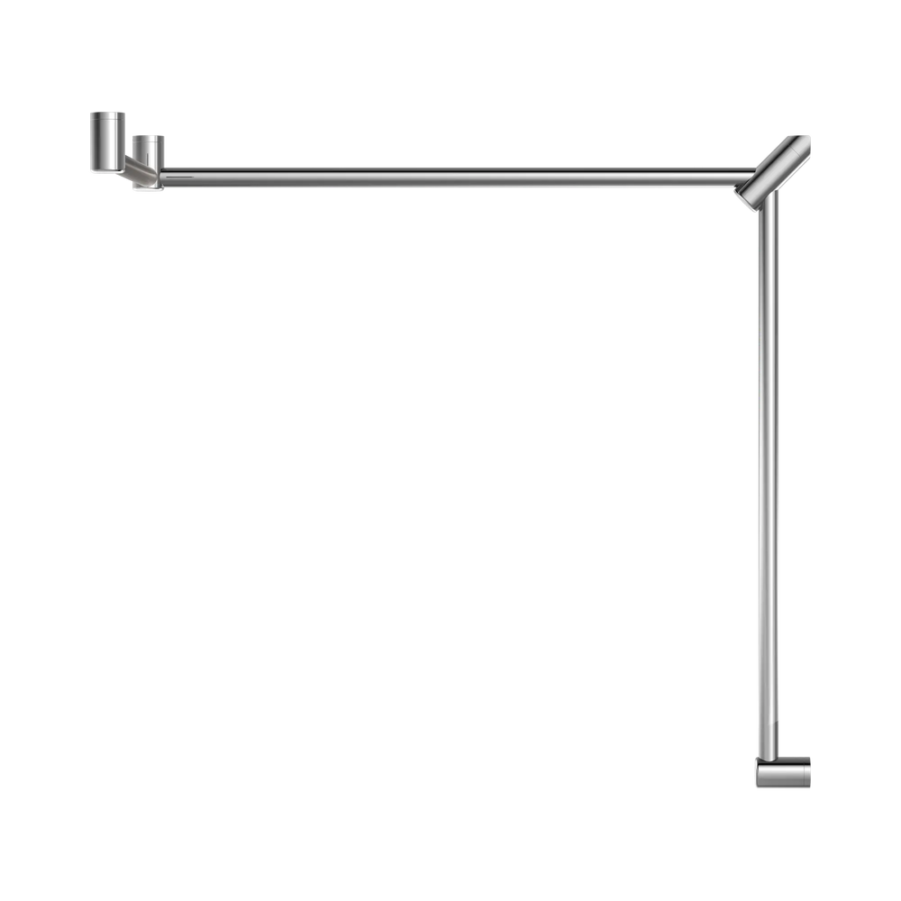 NERO MECCA CARE 32MM DDA ACCESSIBLE TOILET GRAB RAIL SET 90 DEGREE CONTINUOUS 600X1065X1025MM CHROME