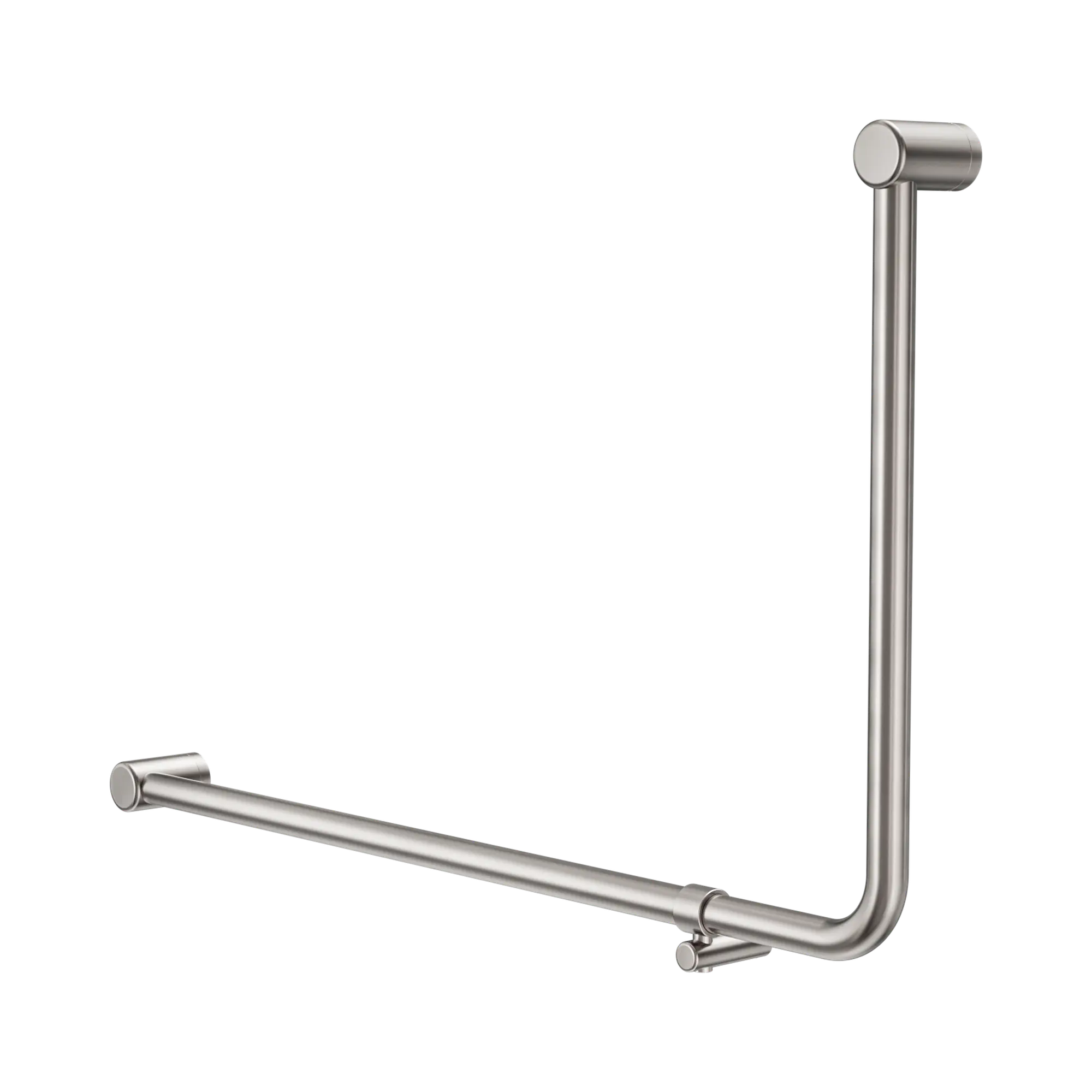 NERO MECCA CARE 32MM DDA ACCESSIBLE TOILET 90 DEGREE BENT TUBE GRAB RAIL 600X1000MM BRUSHED NICKEL