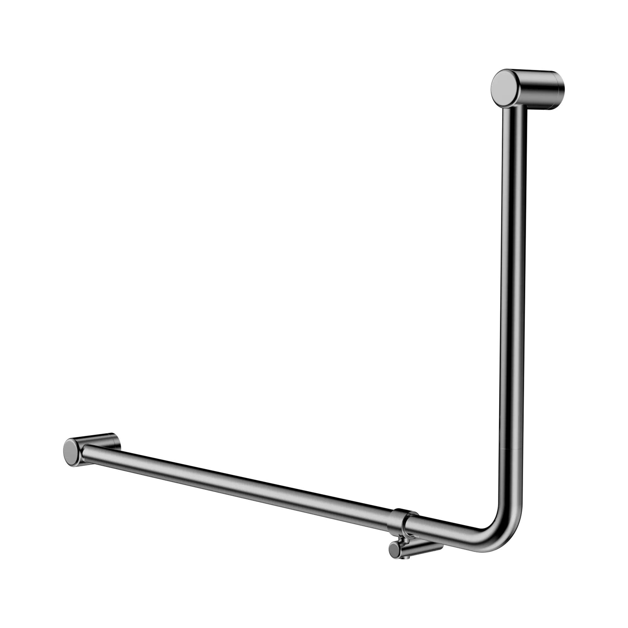 NERO MECCA CARE 32MM DDA ACCESSIBLE TOILET 90 DEGREE BENT TUBE GRAB RAIL 600X1000MM CHROME