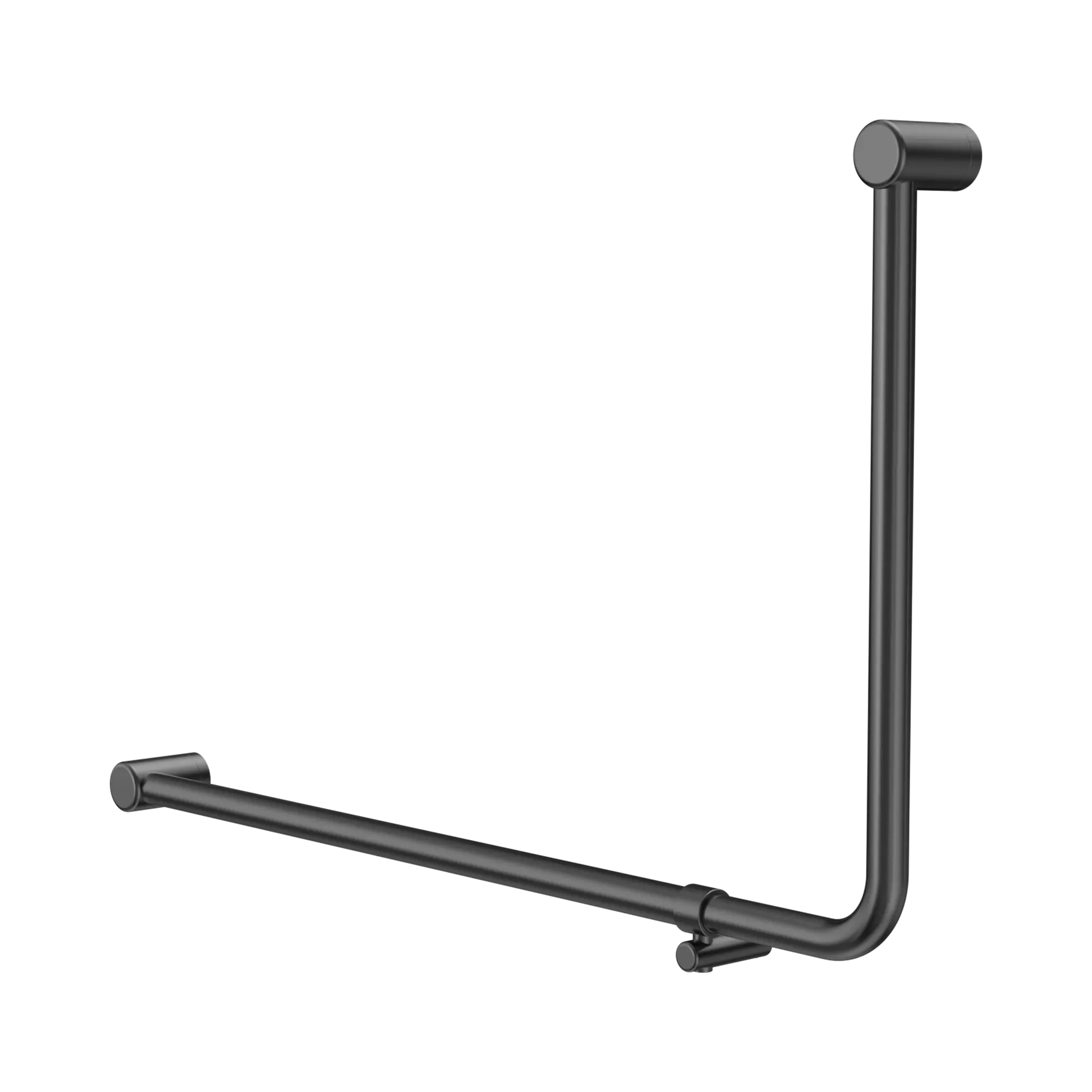 NERO MECCA CARE 32MM DDA ACCESSIBLE TOILET 90 DEGREE BENT TUBE GRAB RAIL 600X1000MM GUN METAL
