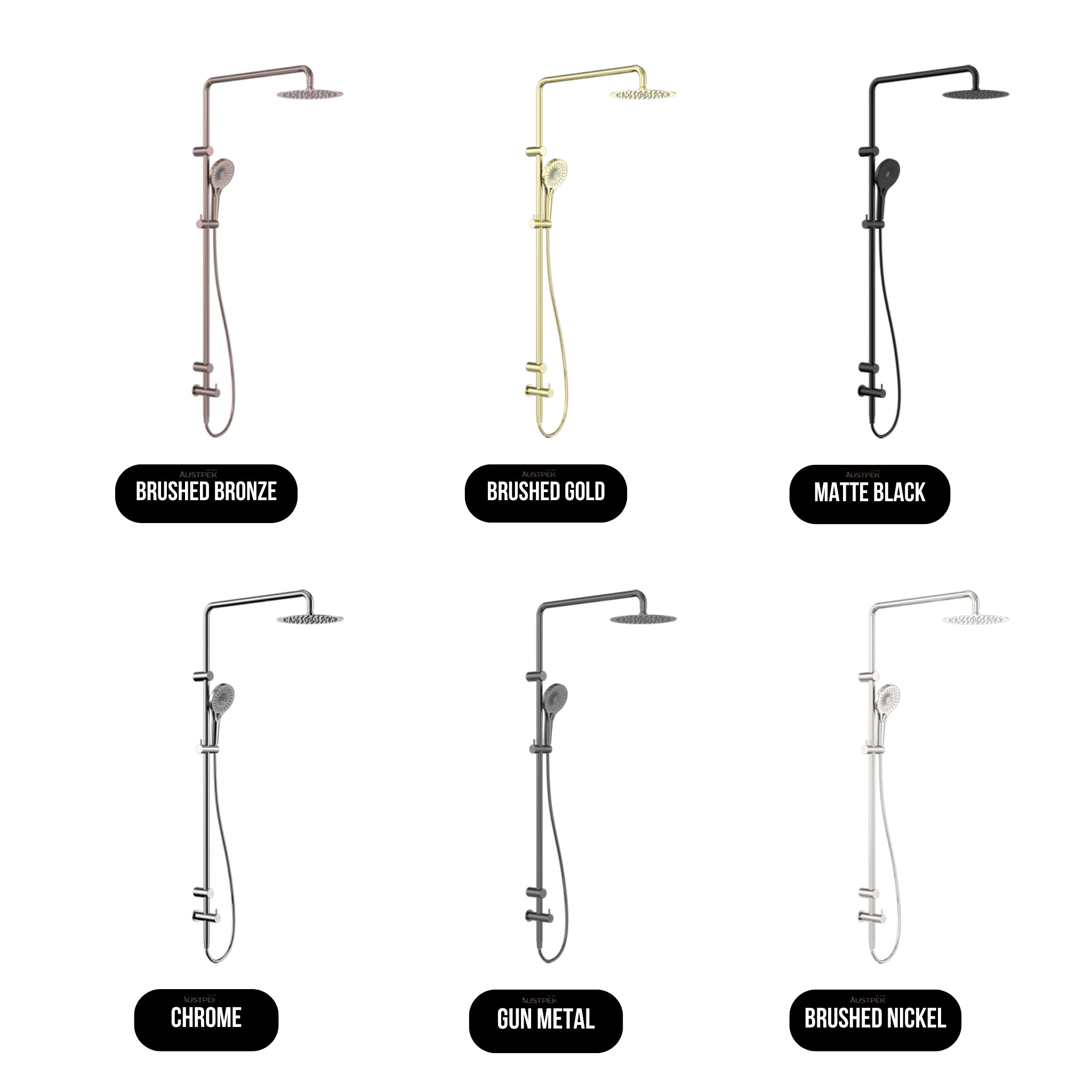NERO MECCA CARE GRAB RAIL TWIN SHOWER SET 900MM BRUSHED BRONZE