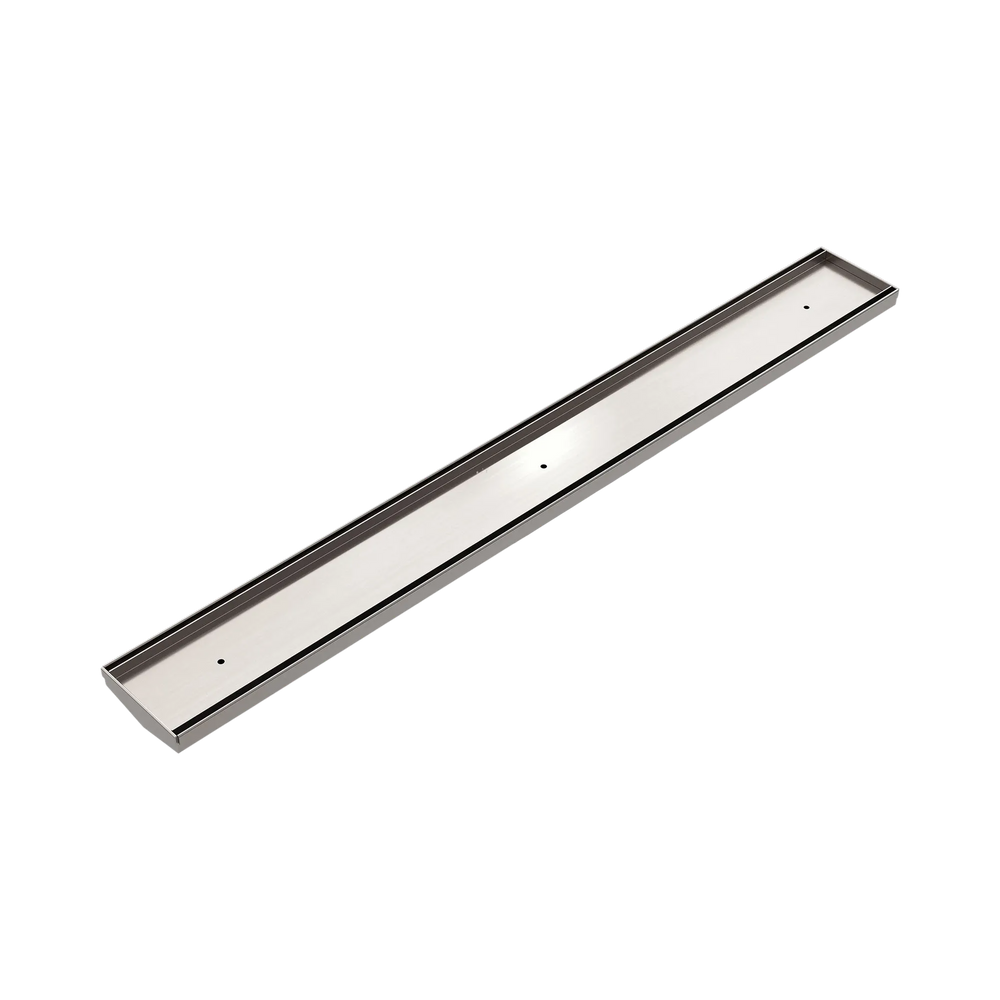 NERO TILE INSERT V CHANNEL 900X106MM FLOOR GRATE WITHOUT OUTLET BRUSHED NICKEL