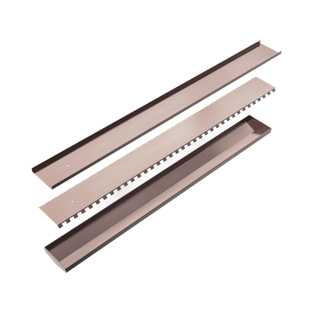 NERO TILE INSERT V CHANNEL 900X106MM FLOOR GRATE WITHOUT OUTLET BRUSHED BRONZE