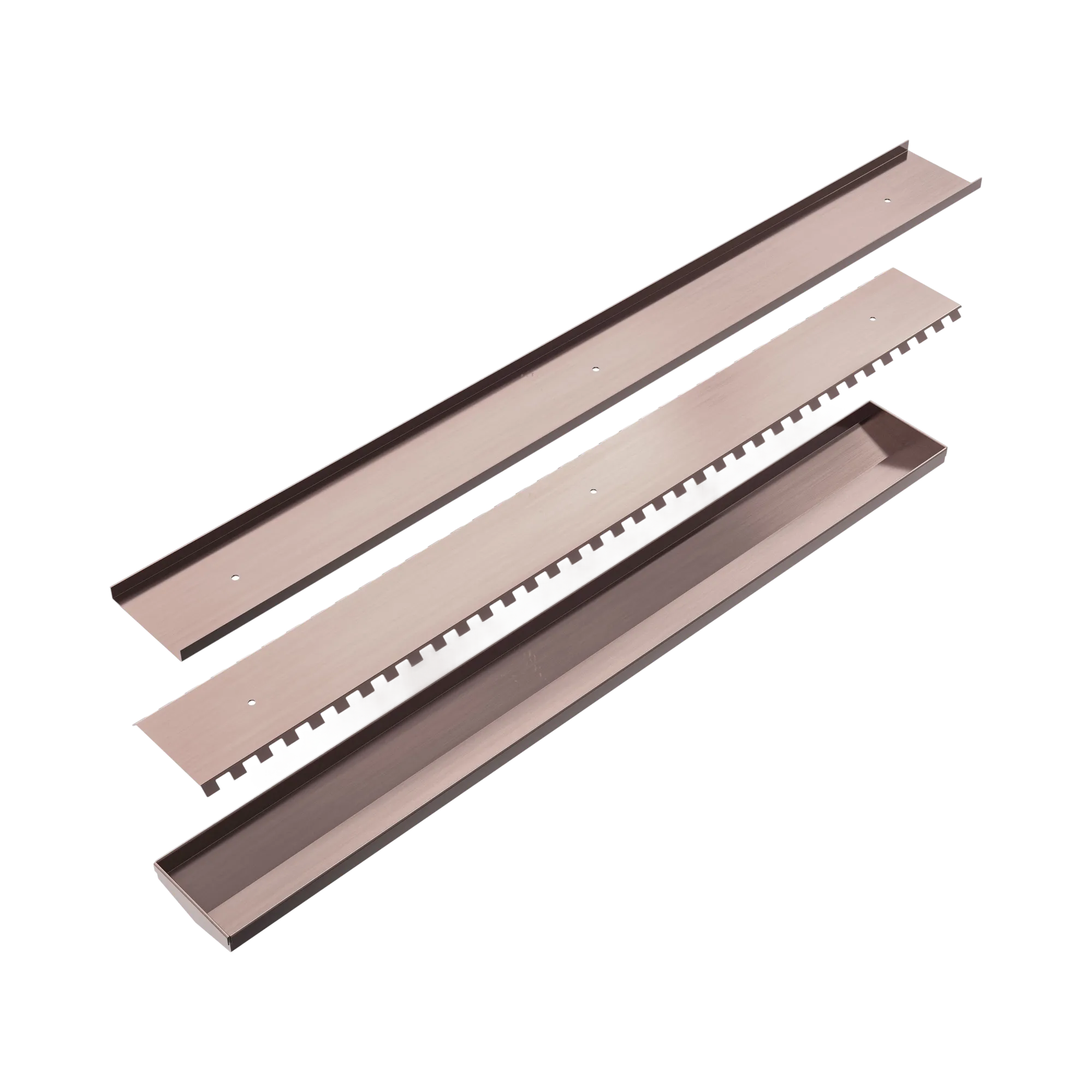 NERO TILE INSERT V CHANNEL 900X106MM FLOOR GRATE WITHOUT OUTLET BRUSHED BRONZE