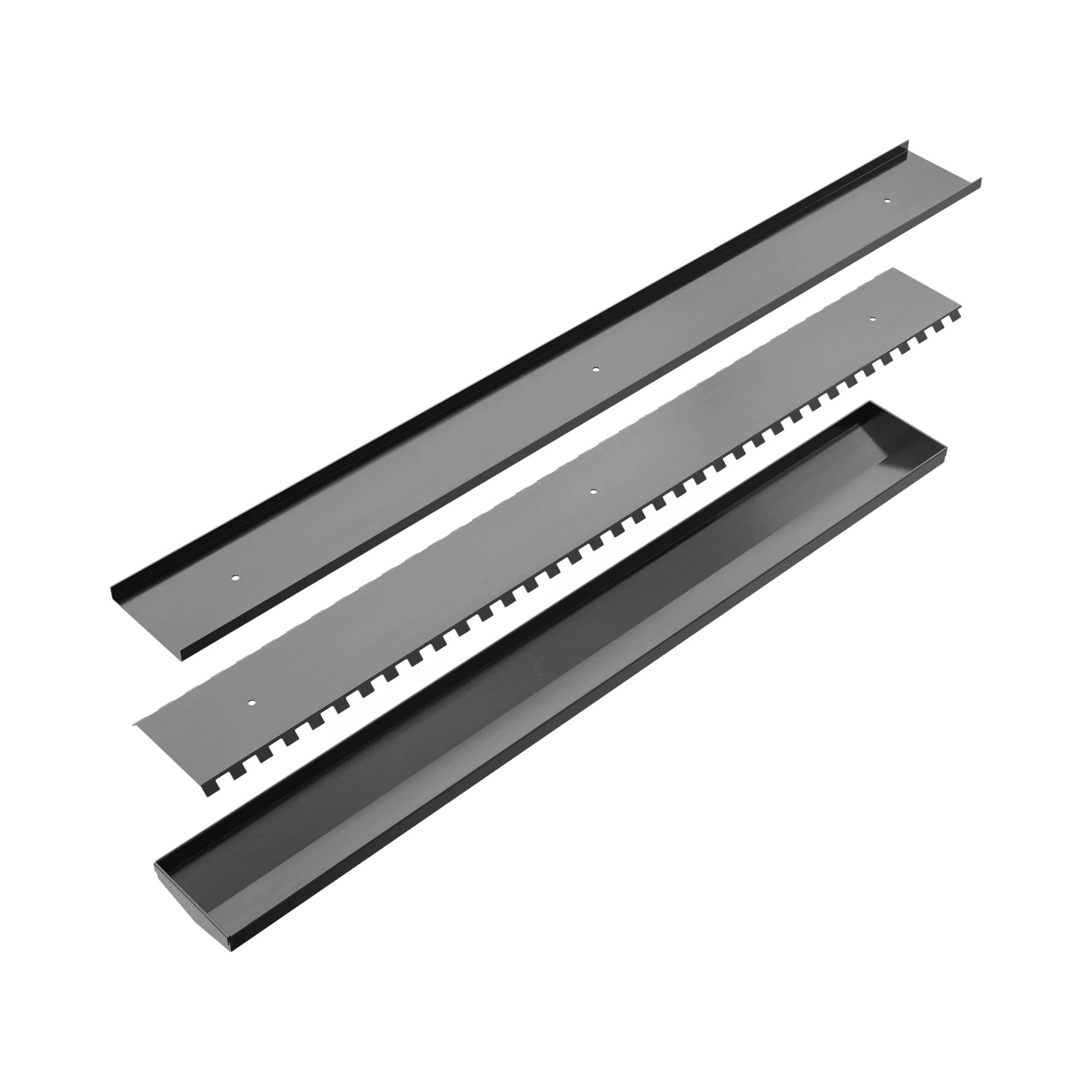 NERO TILE INSERT V CHANNEL 900X106MM FLOOR GRATE WITHOUT OUTLET GUN METAL