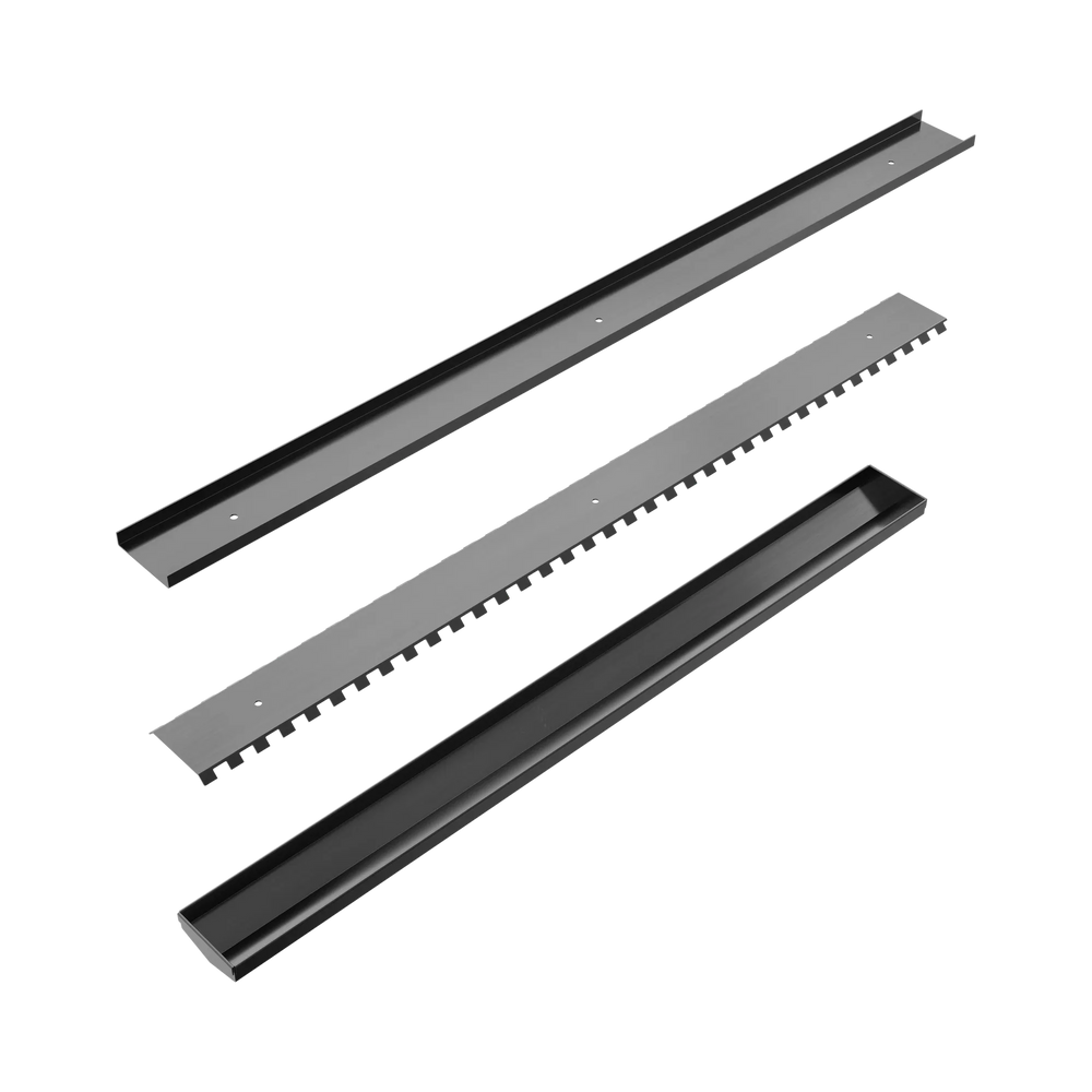 NERO TILE INSERT V CHANNEL 900X82MM FLOOR GRATE WITHOUT OUTLET GUN METAL