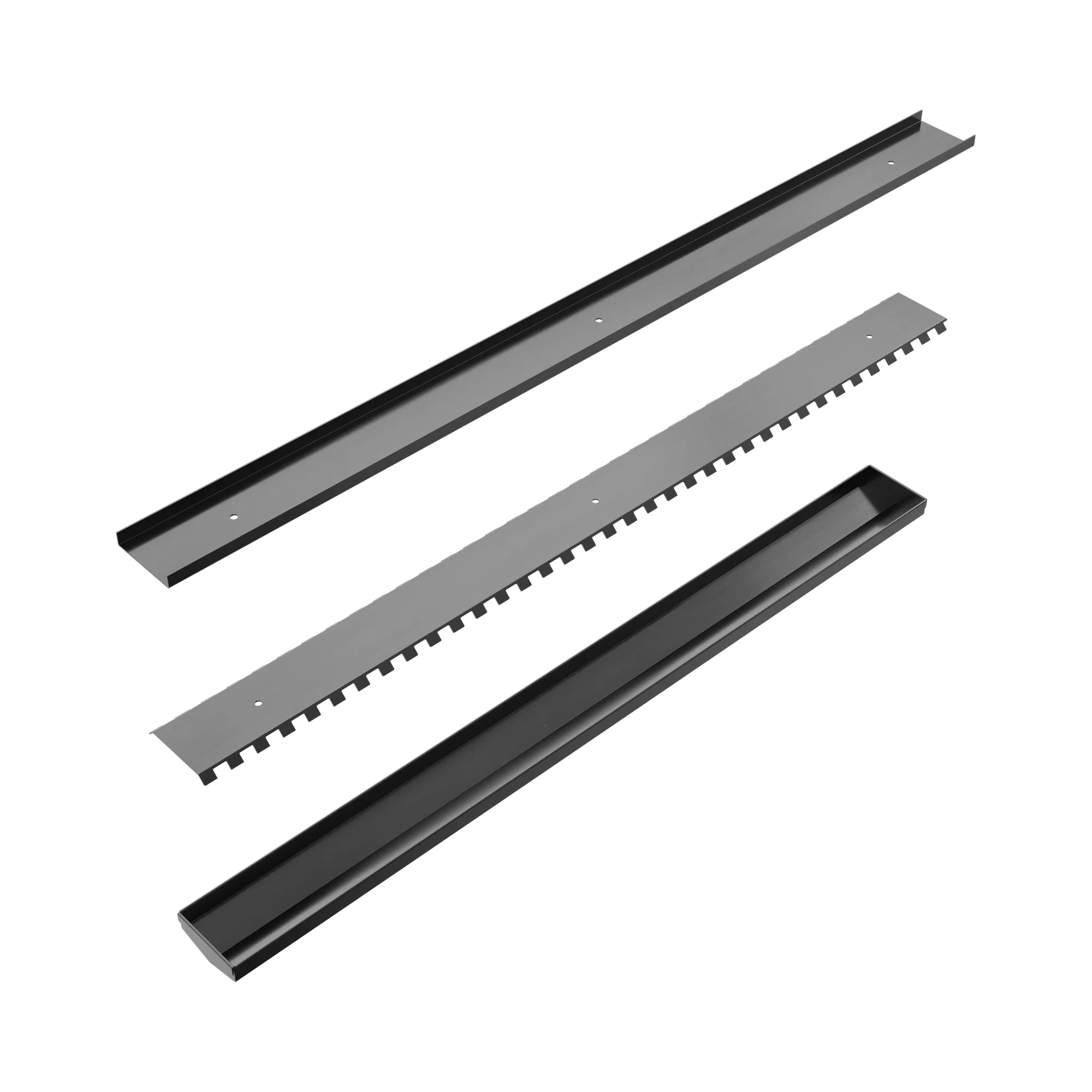 NERO TILE INSERT V CHANNEL 900X82MM FLOOR GRATE WITHOUT OUTLET GUN METAL