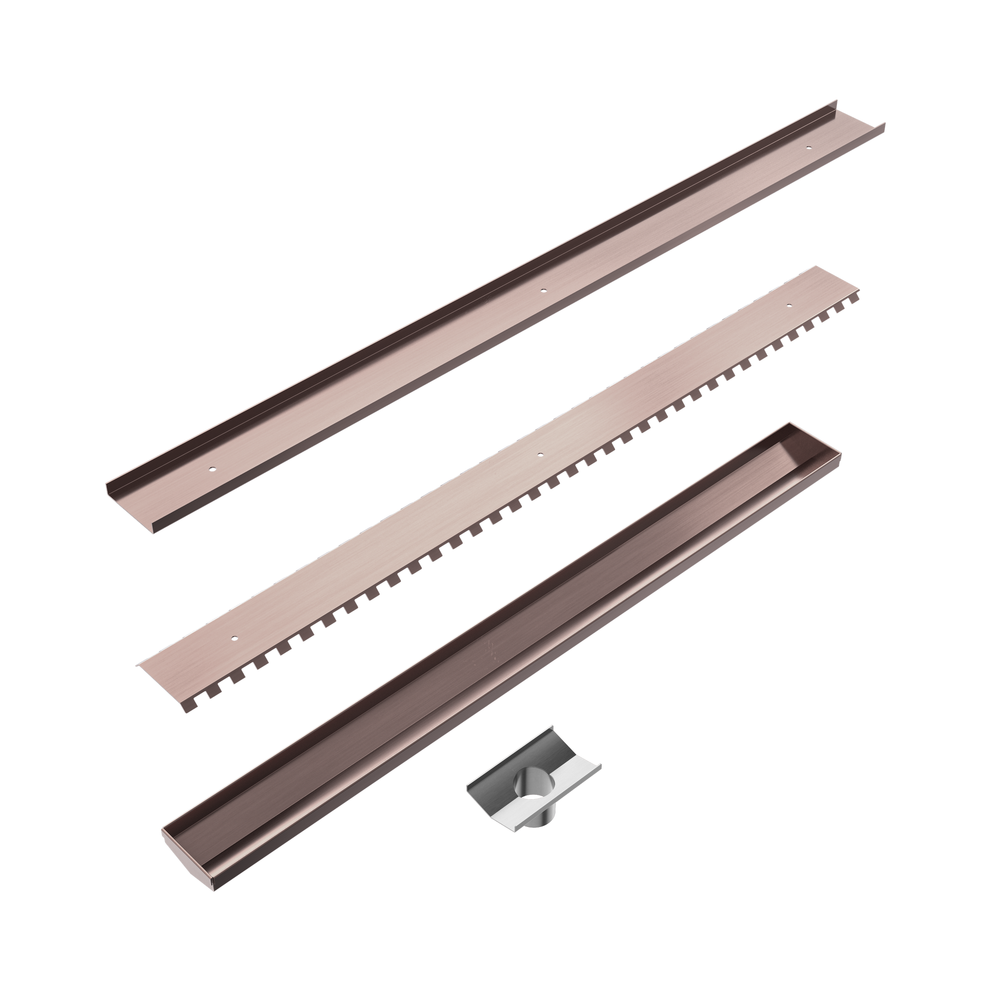 NERO V CHANNEL TILE INSERT FLOOR GRATE 900MM BRUSHED BRONZE