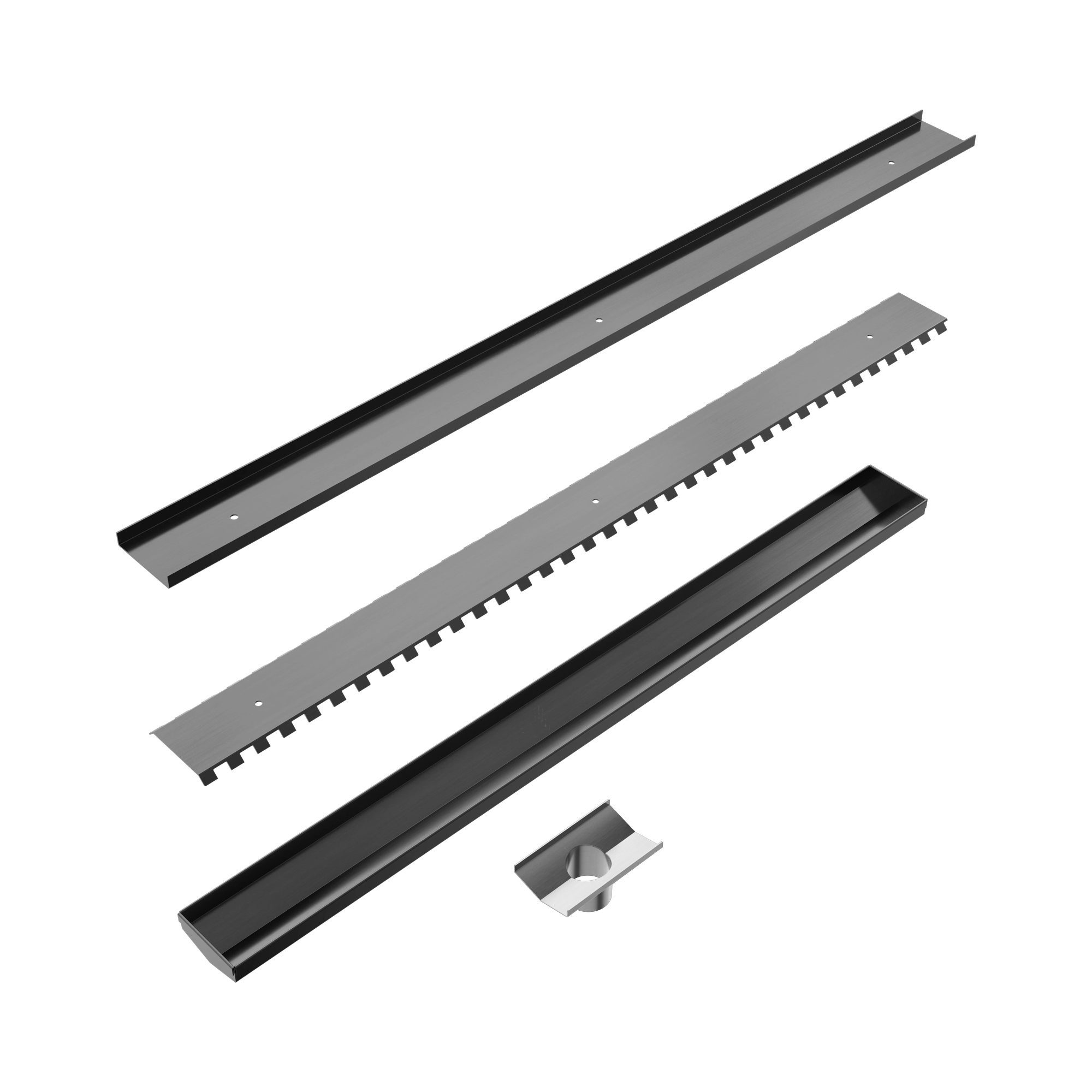 NERO V CHANNEL TILE INSERT FLOOR GRATE 900MM GUN METAL