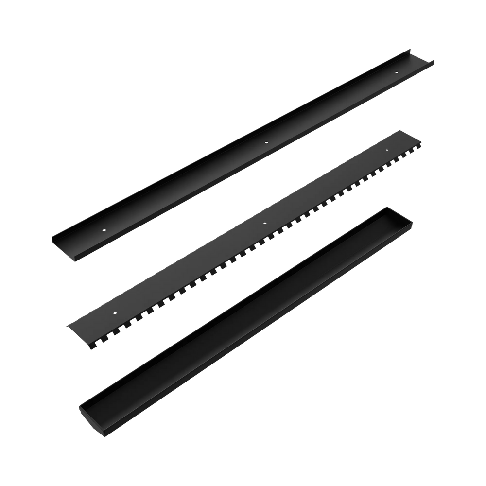 NERO TILE INSERT V CHANNEL 900X82MM FLOOR GRATE WITHOUT OUTLET MATTE BLACK