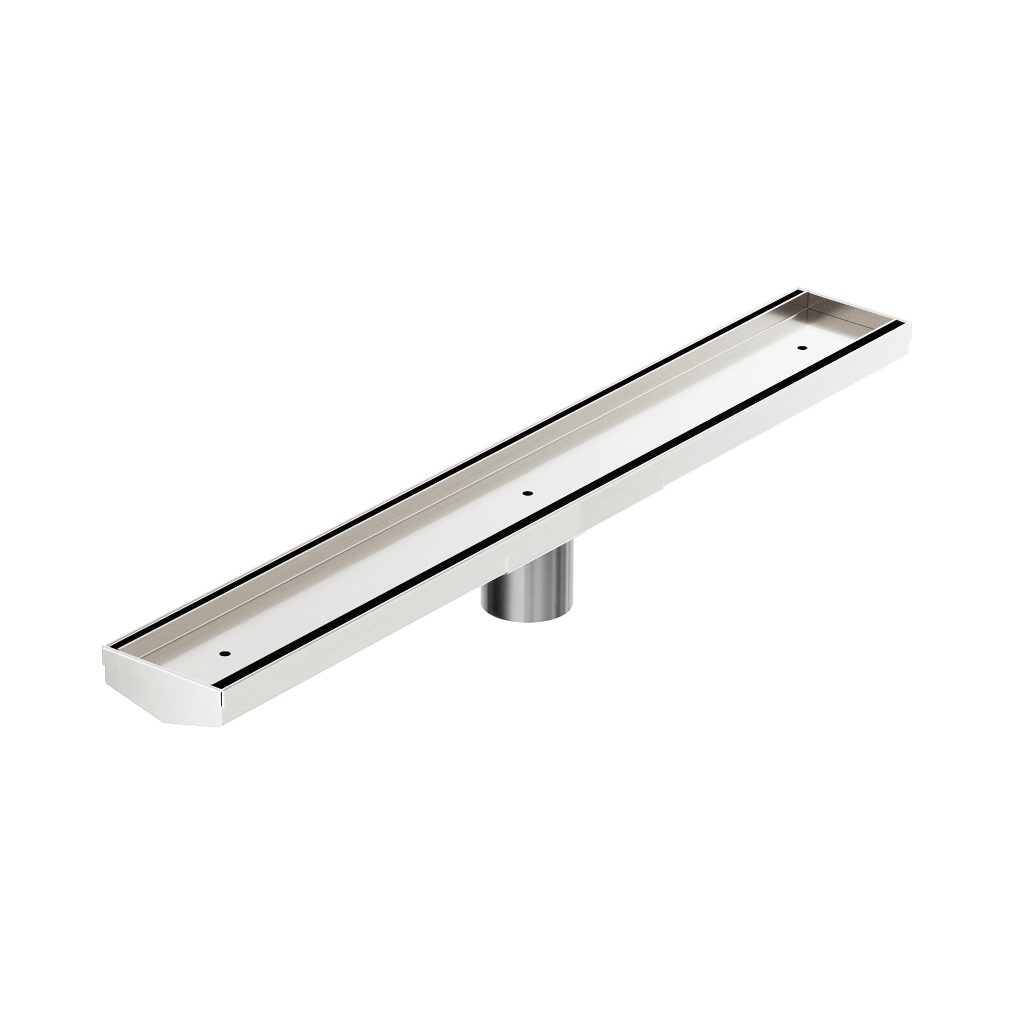 NERO V CHANNEL TILE INSERT FLOOR GRATE BRUSHED NICKEL (AVAILABLE IN 600MM AND 1200MM)