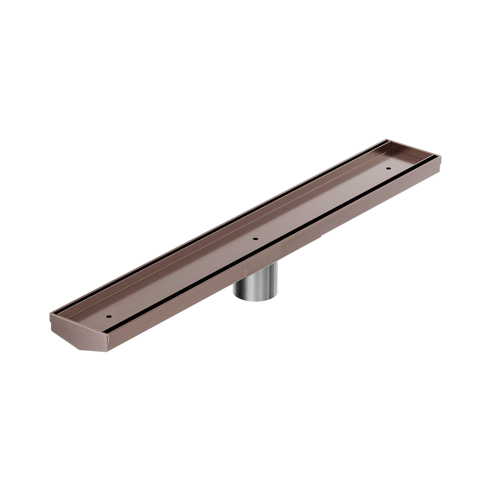 NERO V CHANNEL TILE INSERT FLOOR GRATE BRUSHED BRONZE (AVAILABLE IN 600MM AND 1200MM)