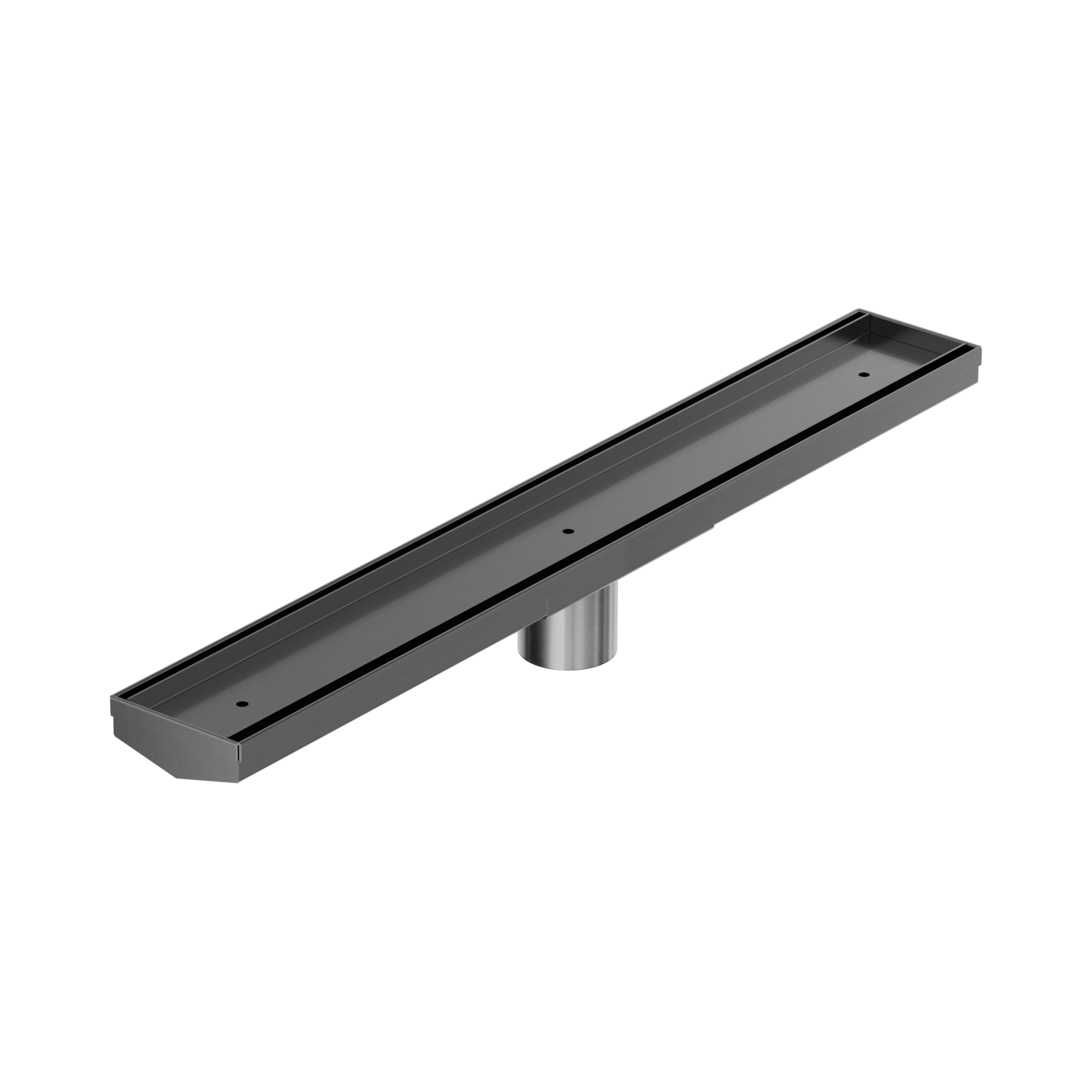 NERO V CHANNEL TILE INSERT FLOOR GRATE GUN METAL (AVAILABLE IN 600MM AND 1200MM)