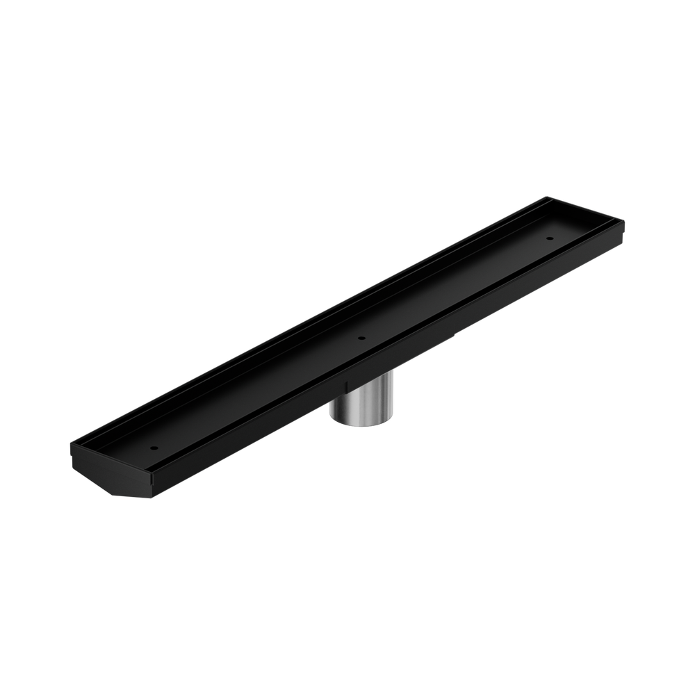 NERO V CHANNEL TILE INSERT FLOOR GRATE MATTE BLACK (AVAILABLE IN 600MM AND 1200MM)