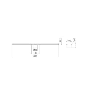 NERO TILE INSERT V CHANNEL 800X106MM FLOOR GRATE 80MM OUTLET GUN METAL