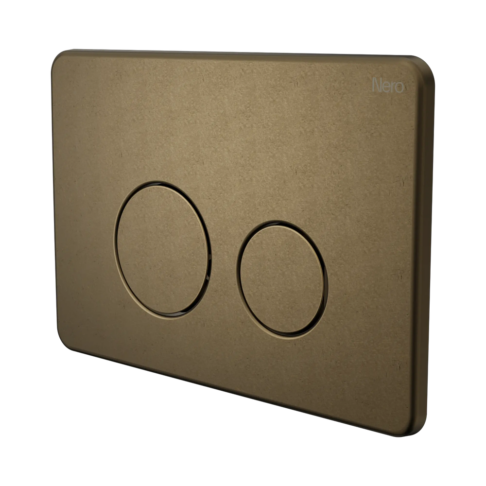 NERO IN WALL TOILET PUSH PLATE TUMBLED ANTIQUE BRASS