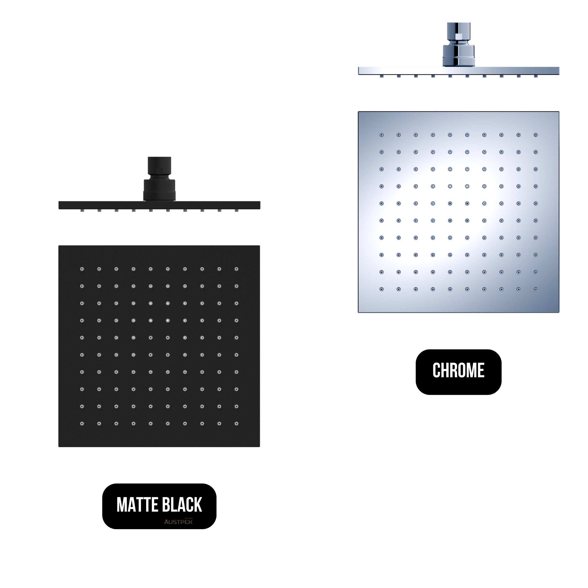 NERO SQUARE SHOWER HEAD 200MM CHROME