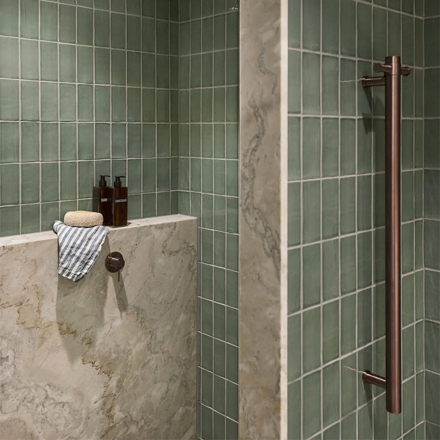 NERO MECCA NON-HEATED VERTICAL TOWEL RAIL BRUSHED BRONZE 900MM