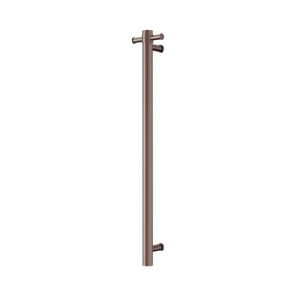 NERO MECCA 240V SINGLE VERTICAL HEATED TOWEL RAIL BRUSHED BRONZE
