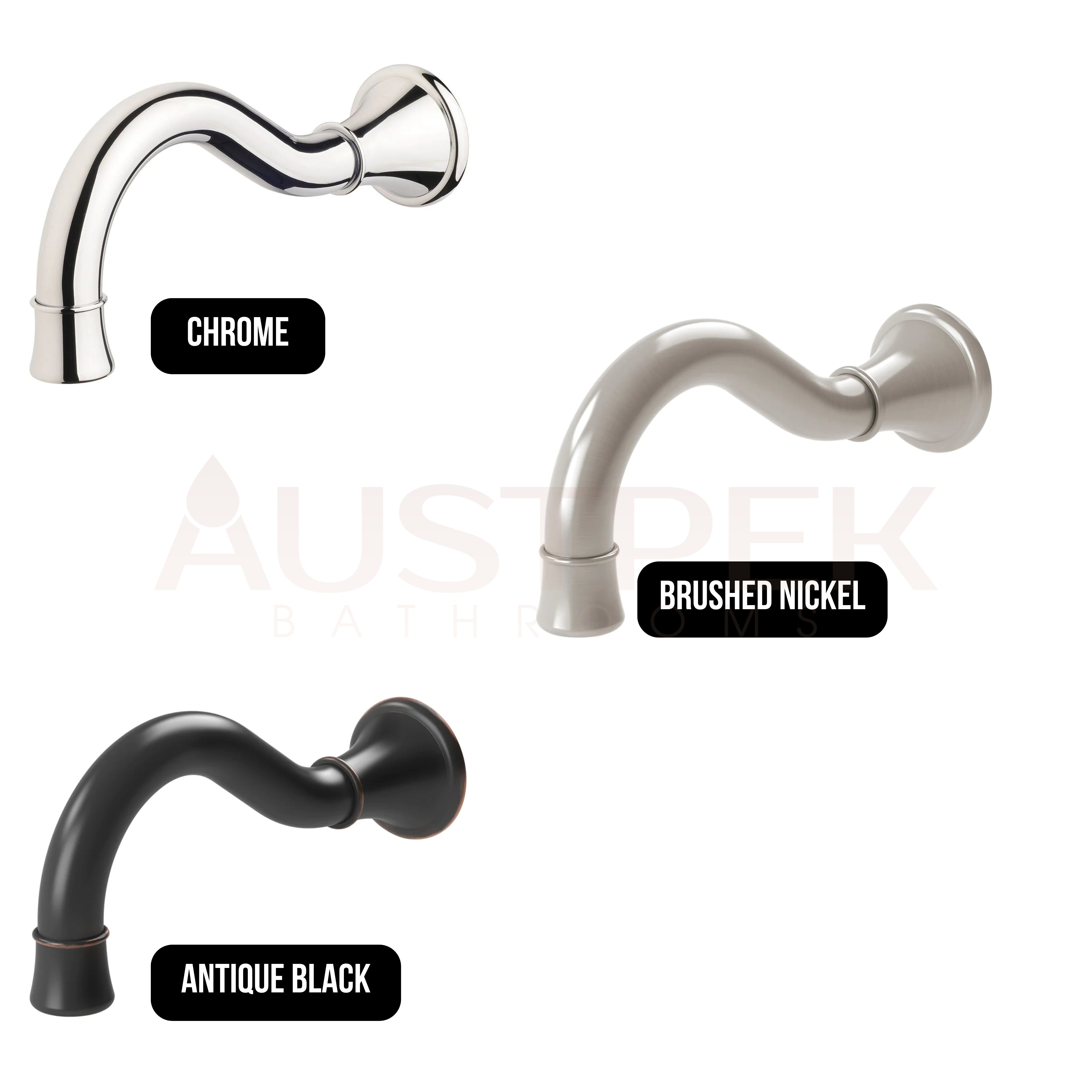 PHOENIX NOSTALGIA BATH OUTLET SHEPHERDS CROOK 181MM BRUSHED NICKEL