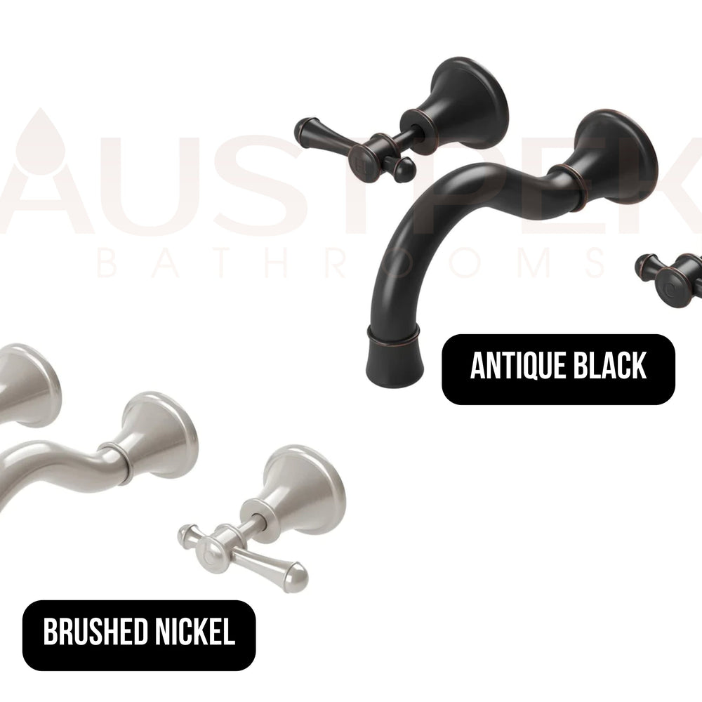 PHOENIX NOSTALGIA LEVER BATH SET SHEPHERDS CROOK 180MM ANTIQUE BLACK