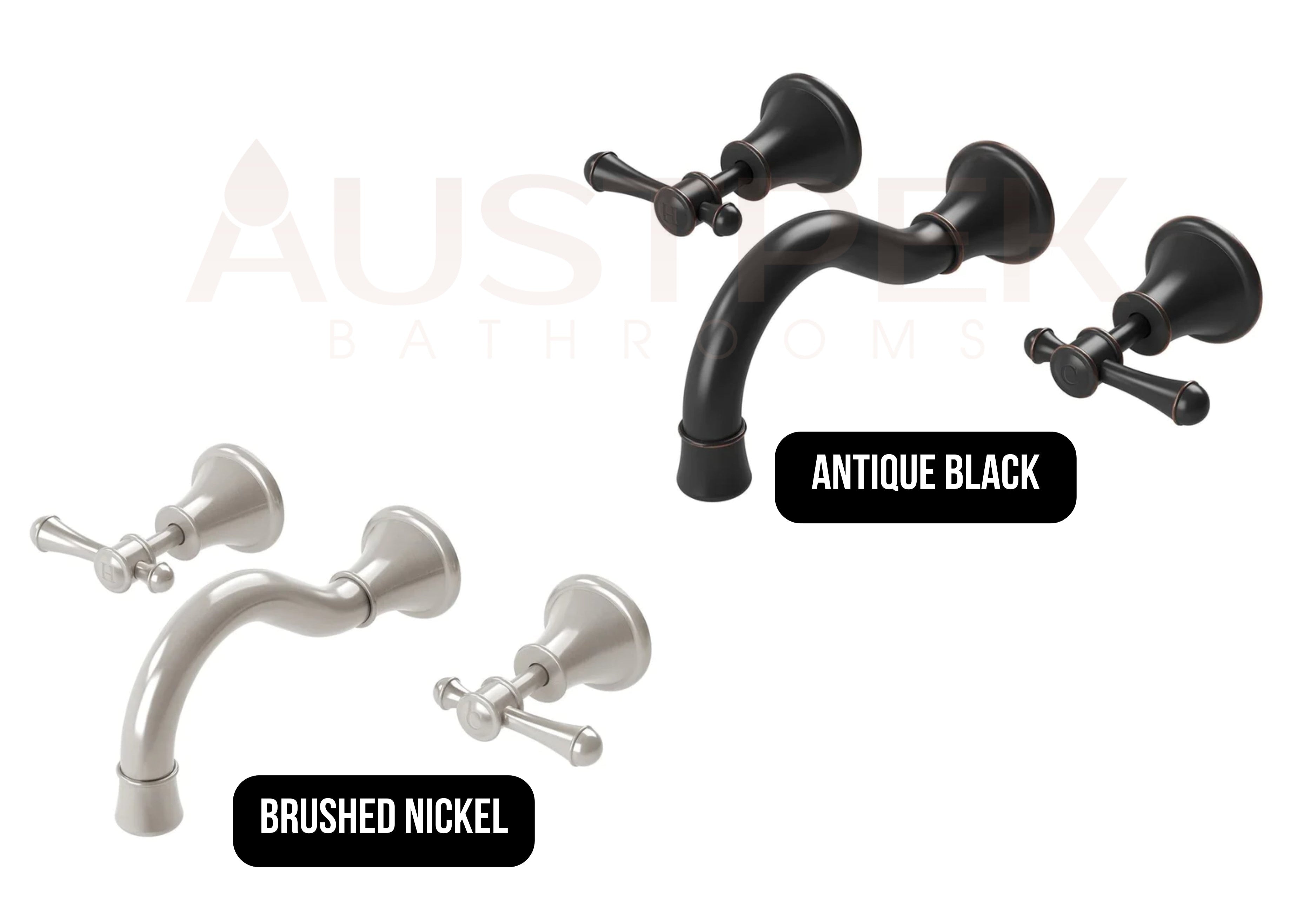 PHOENIX NOSTALGIA LEVER BATH SET SHEPHERDS CROOK 180MM ANTIQUE BLACK