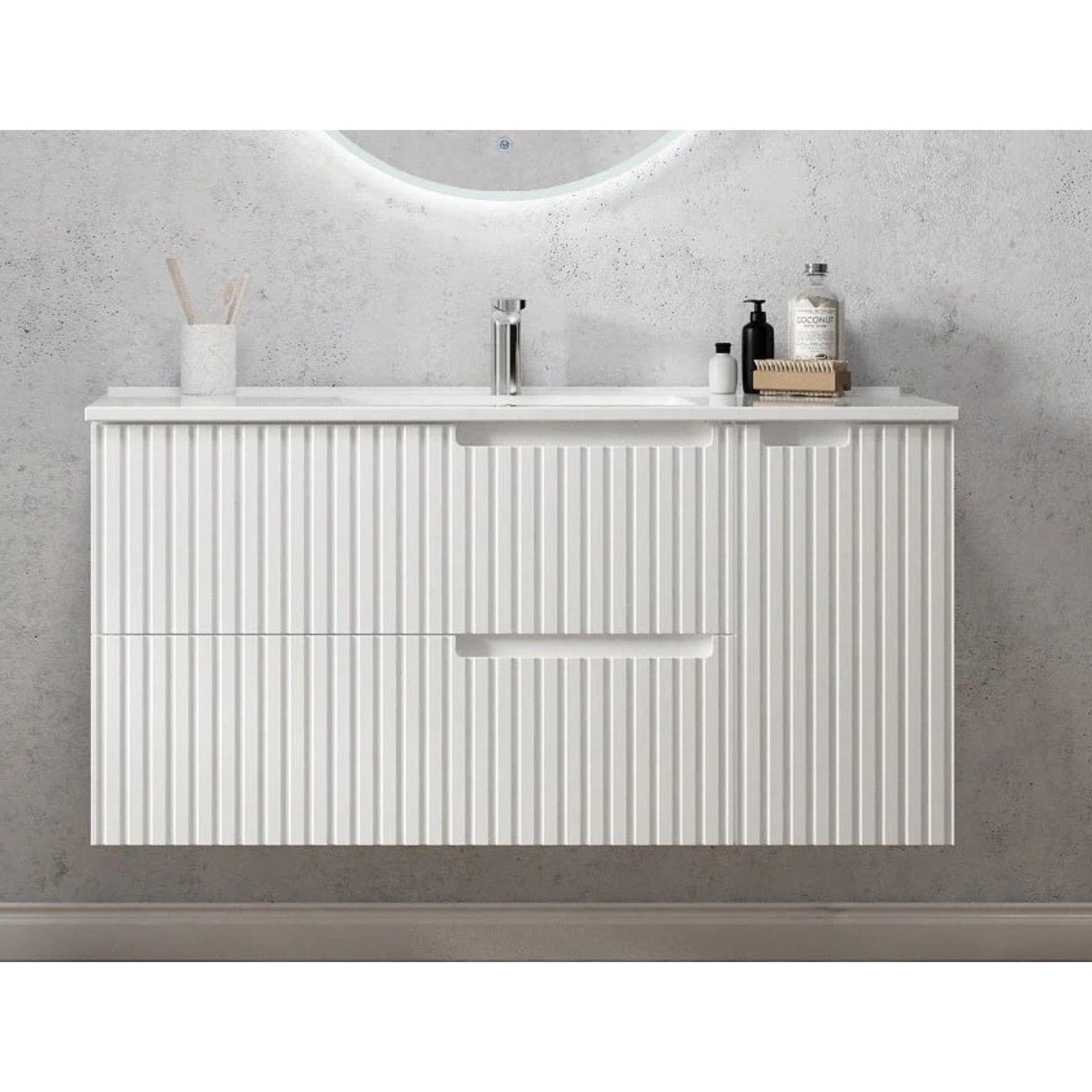 OTTI NOOSA MATTE WHITE 1200MM SINGLE BOWL WALL HUNG VANITY