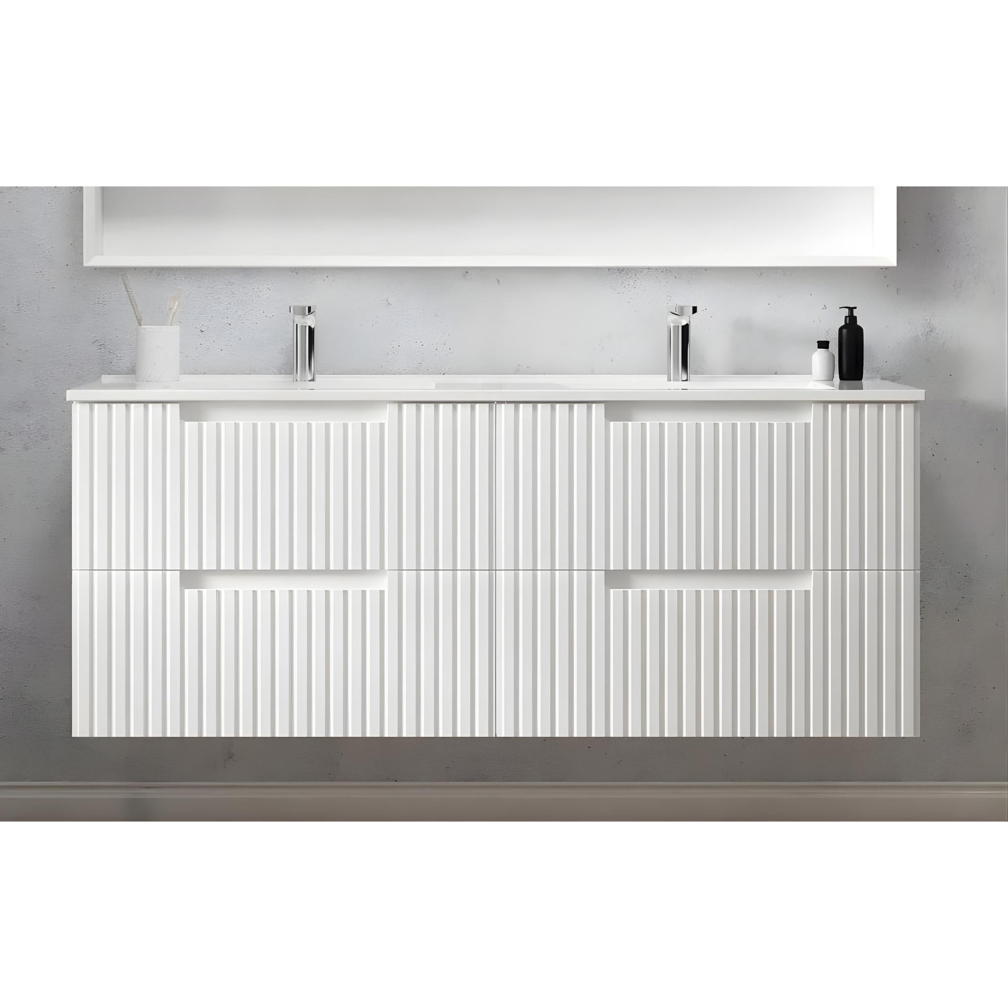 OTTI NOOSA MATTE WHITE 1500MM DOUBLE BOWL FLOOR STANDING VANITY