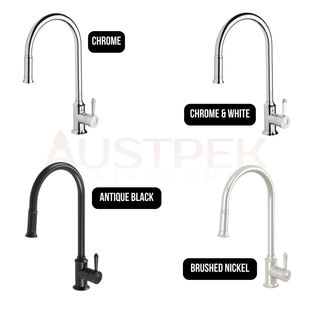 PHOENIX NOSTALGIA LEAD FREE PULL OUT SINK MIXER 476MM CHROME
