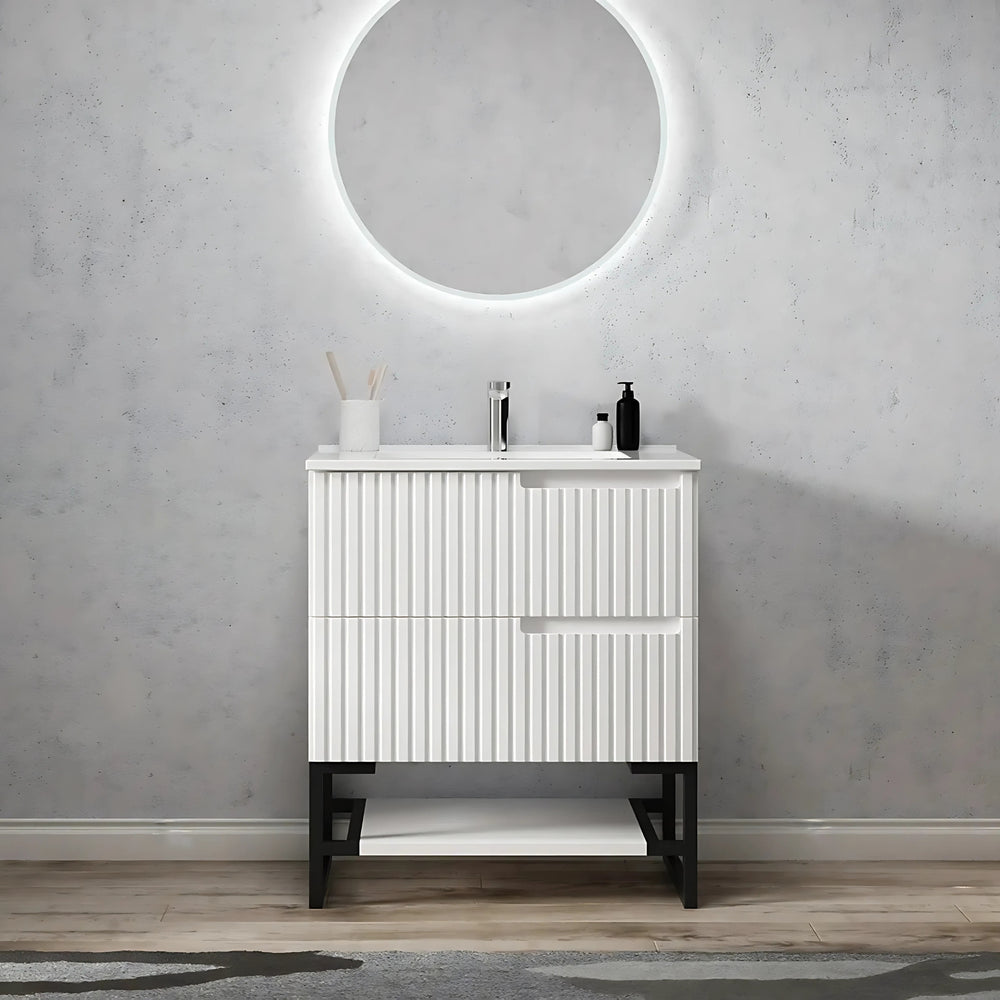OTTI NOOSA MATTE WHITE 750MM SINGLE BOWL FLOOR STANDING VANITY
