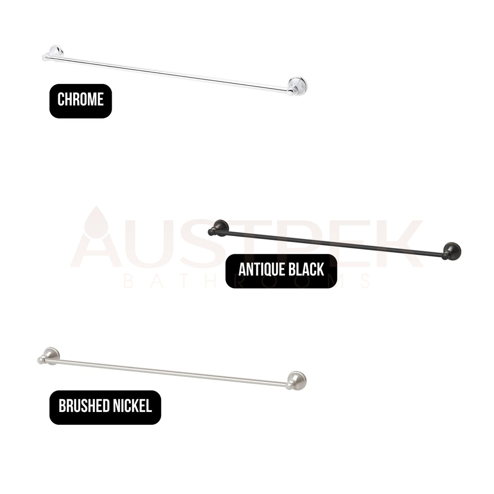 PHOENIX NOSTALGIA SINGLE NON-HEATED TOWEL RAIL BRUSHED NICKEL 760MM