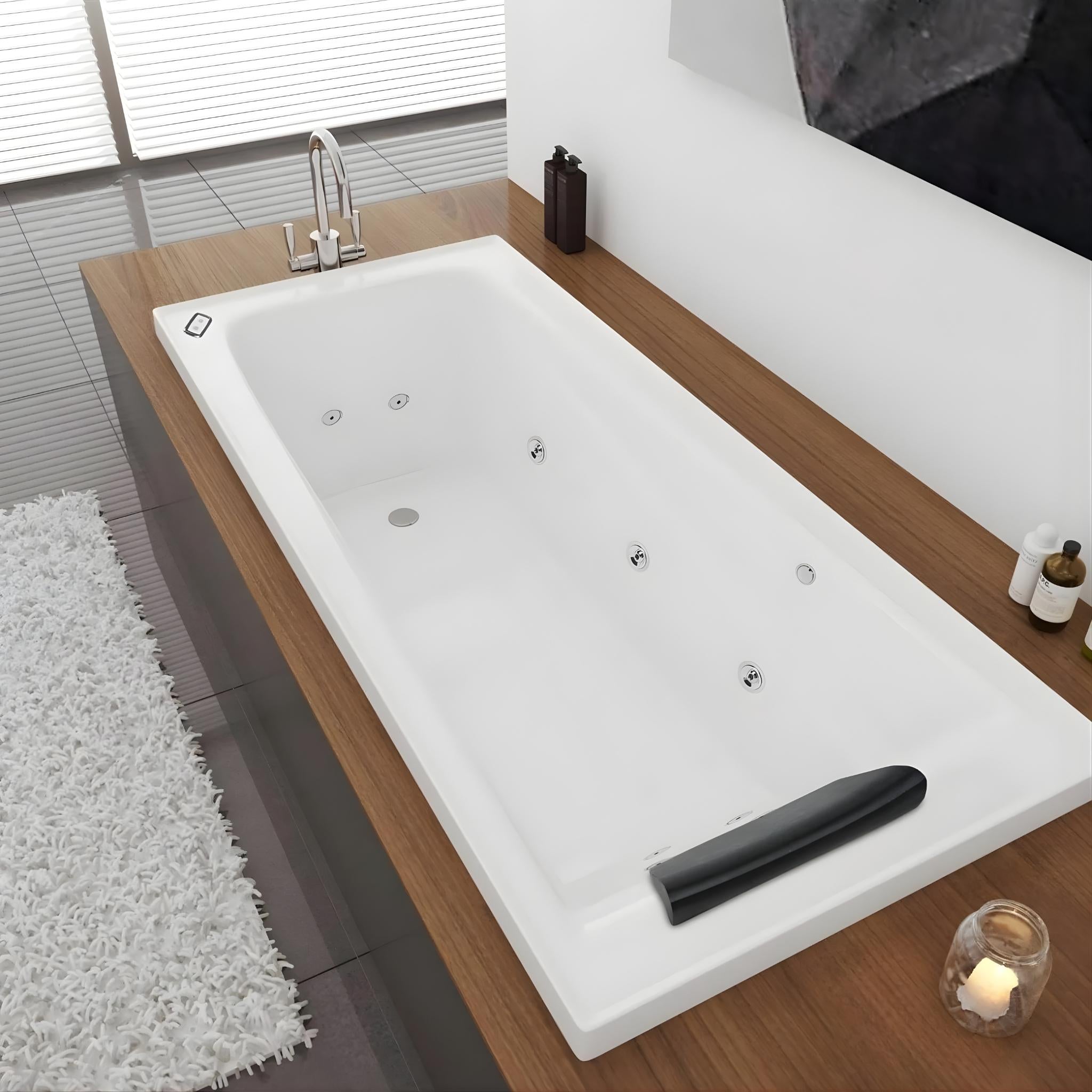 DECINA NOVARA INSET CONTOUR SPA BATH GLOSS WHITE (AVAILABLE IN 1525MM, 1653MM AND 1665MM) WITH 12-JETS