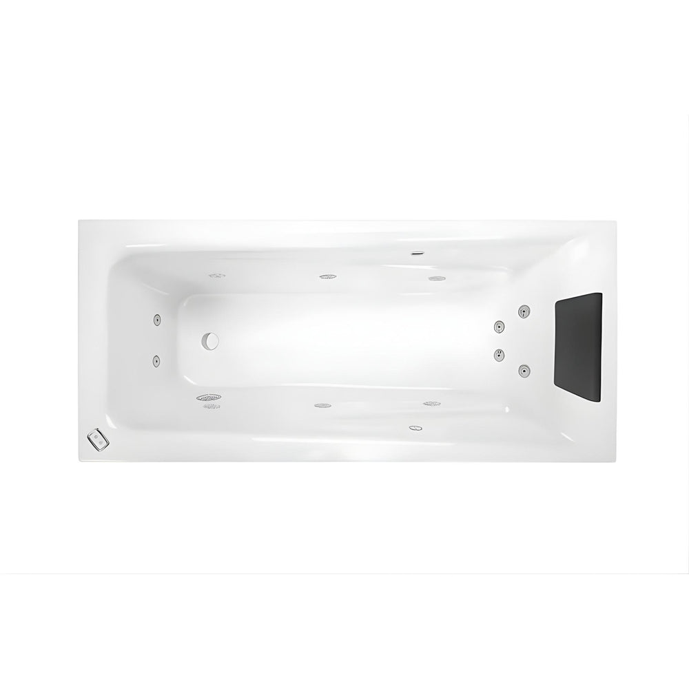 DECINA NOVARA INSET CONTOUR SPA BATH GLOSS WHITE (AVAILABLE IN 1525MM, 1653MM AND 1665MM) WITH 12-JETS