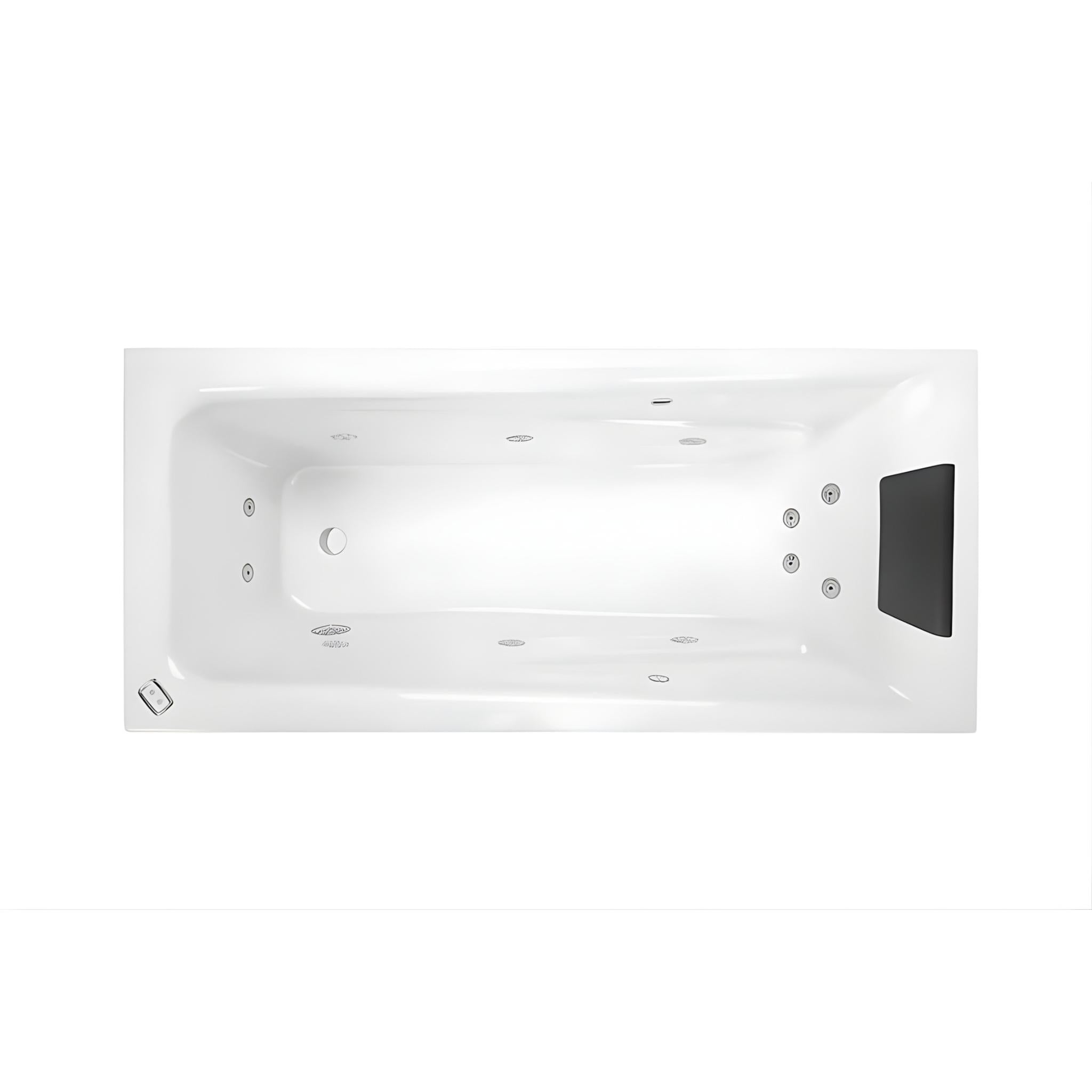 DECINA NOVARA INSET CONTOUR SPA BATH GLOSS WHITE (AVAILABLE IN 1525MM, 1653MM AND 1665MM) WITH 12-JETS