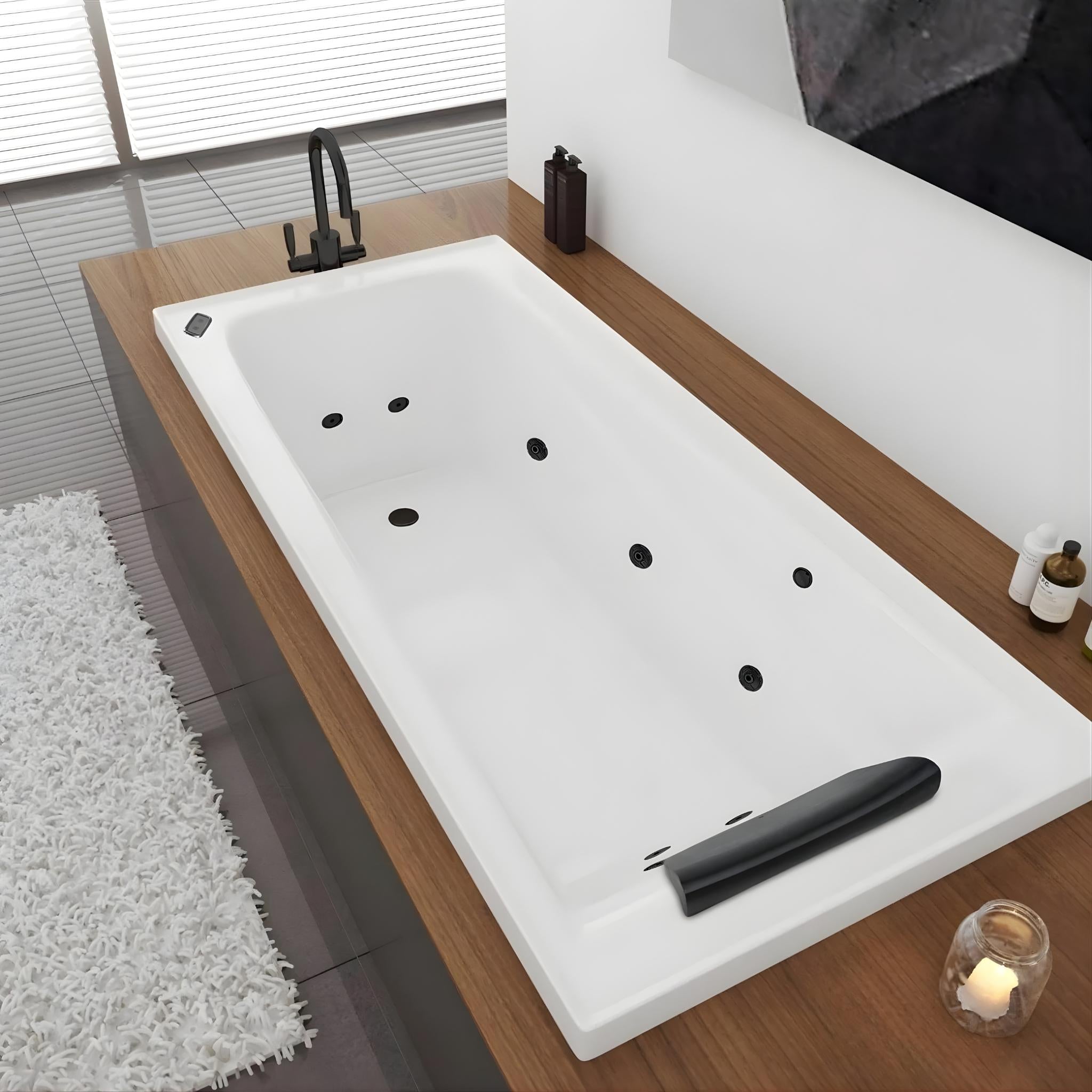 DECINA NOVARA INSET CONTOUR SPA BATH GLOSS WHITE (AVAILABLE IN 1525MM, 1653MM AND 1665MM) WITH 12-JETS