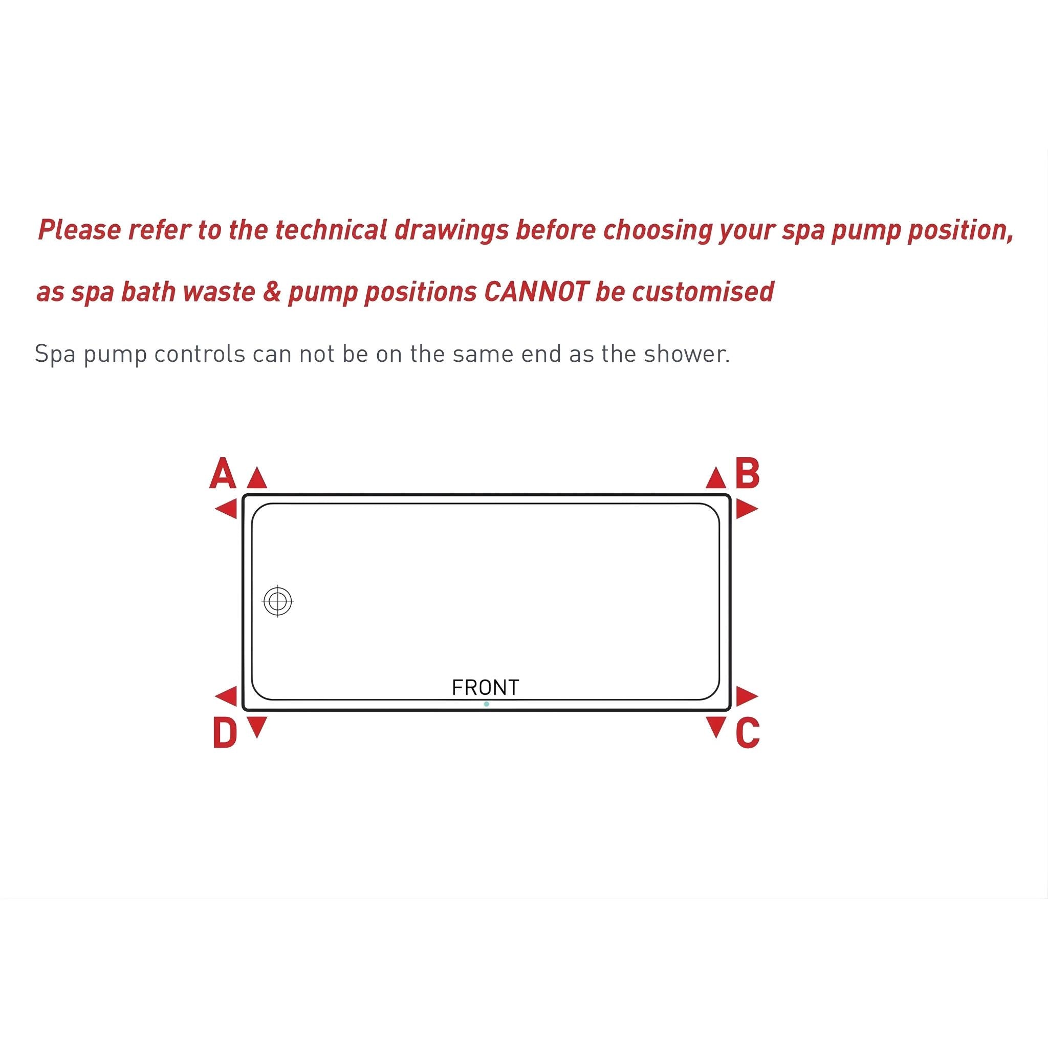 DECINA NOVARA INSET CONTOUR SPA BATH GLOSS WHITE (AVAILABLE IN 1525MM, 1653MM AND 1665MM) WITH 12-JETS