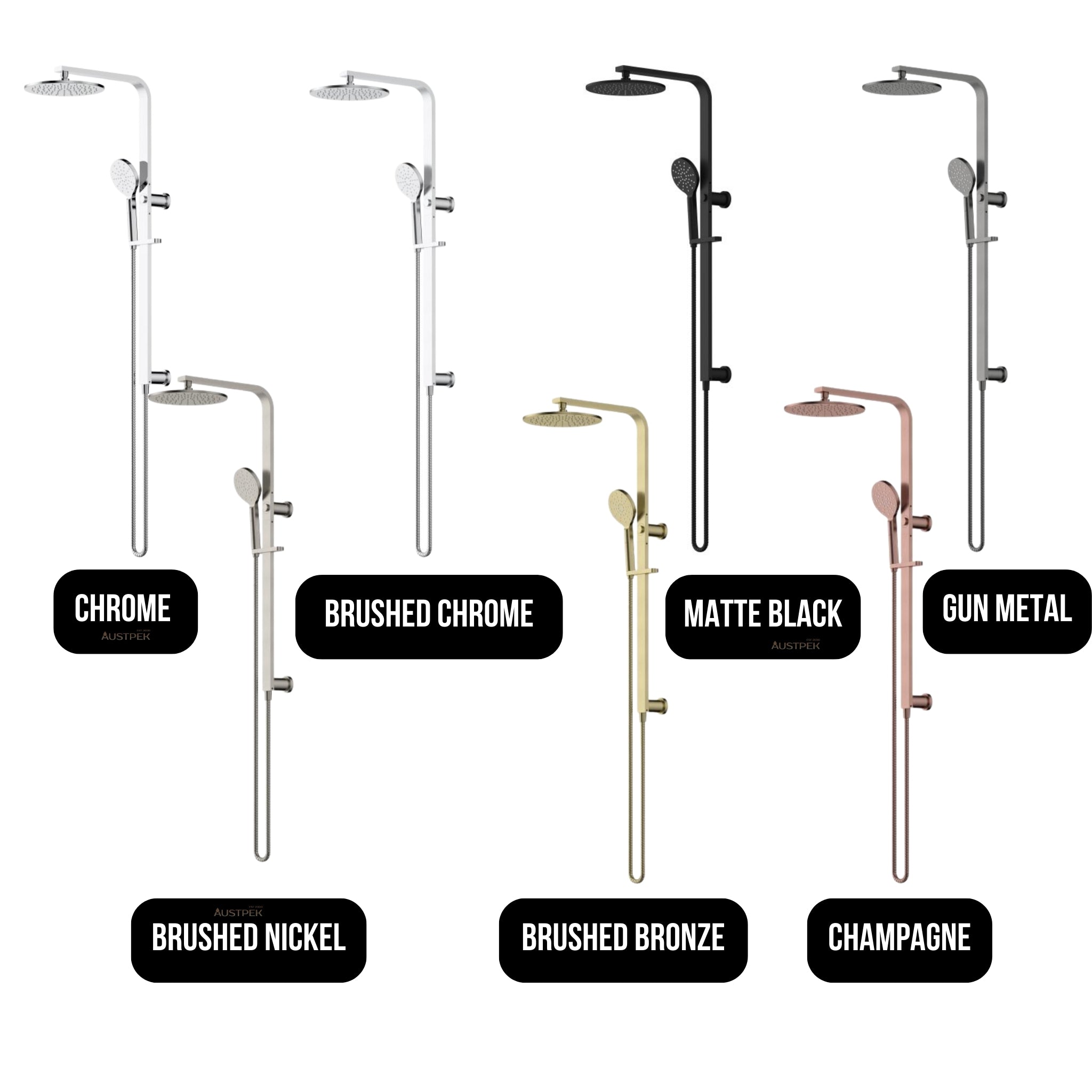 MODERN NATIONAL NOVA LEAD FREE SHOWER COLUMN SET BRUSHED CHROME