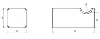 MODERN NATIONAL NOVA SINGLE ROBE HOOK BRUSHED CHROME