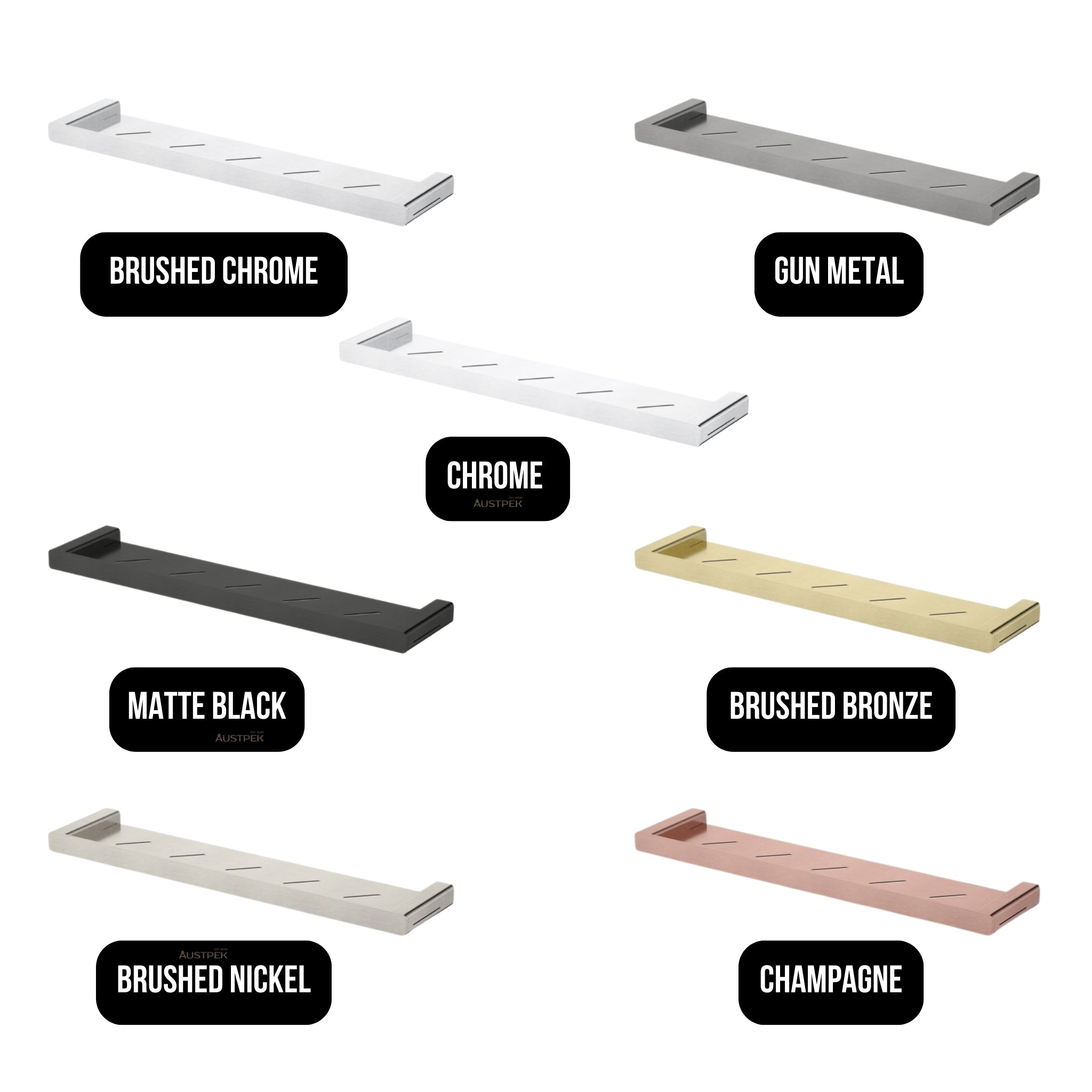 MODERN NATIONAL NOVA METAL SHELF 556MM BRUSHED BRONZE