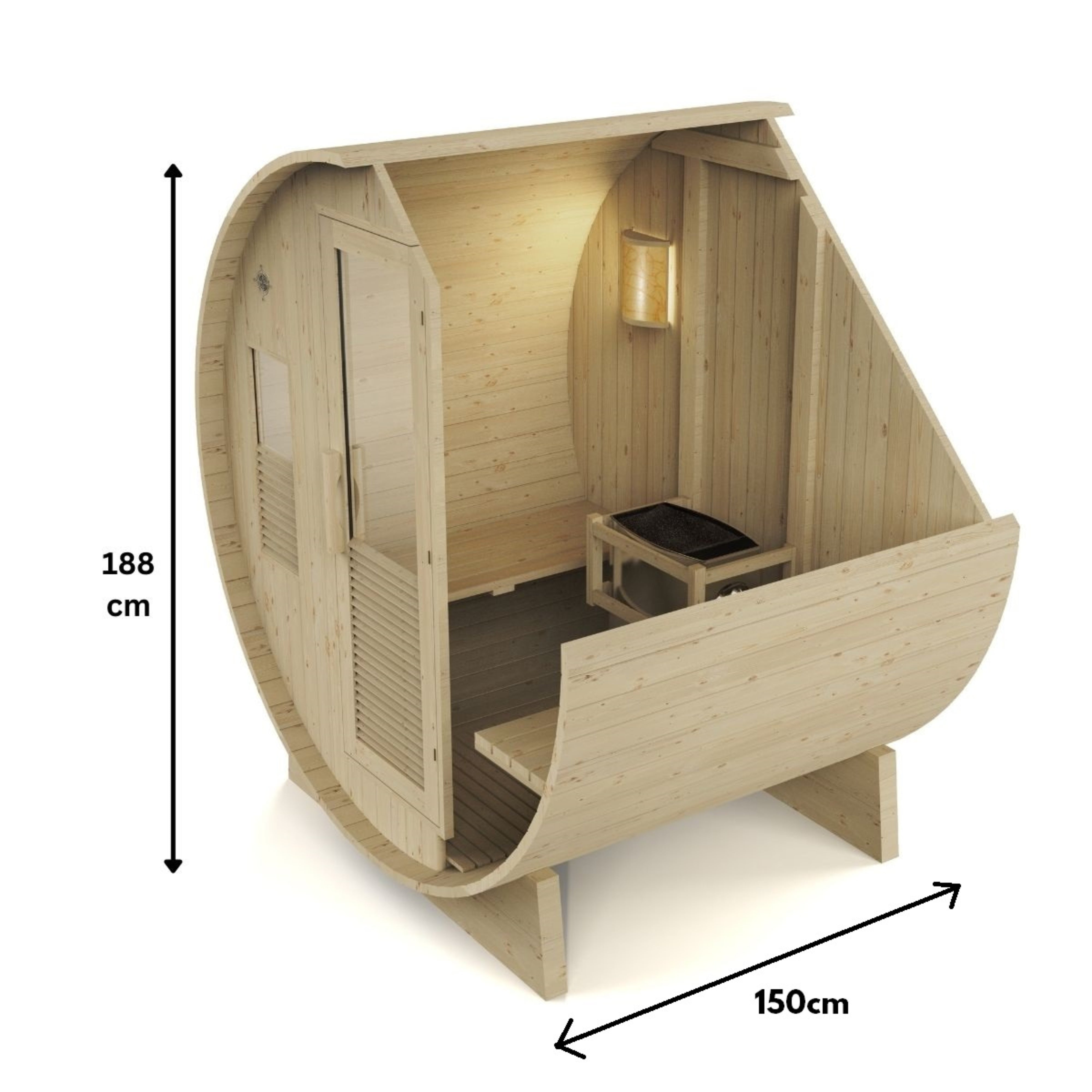 KYLIN 4 PERSON OUTDOOR BARREL SAUNA