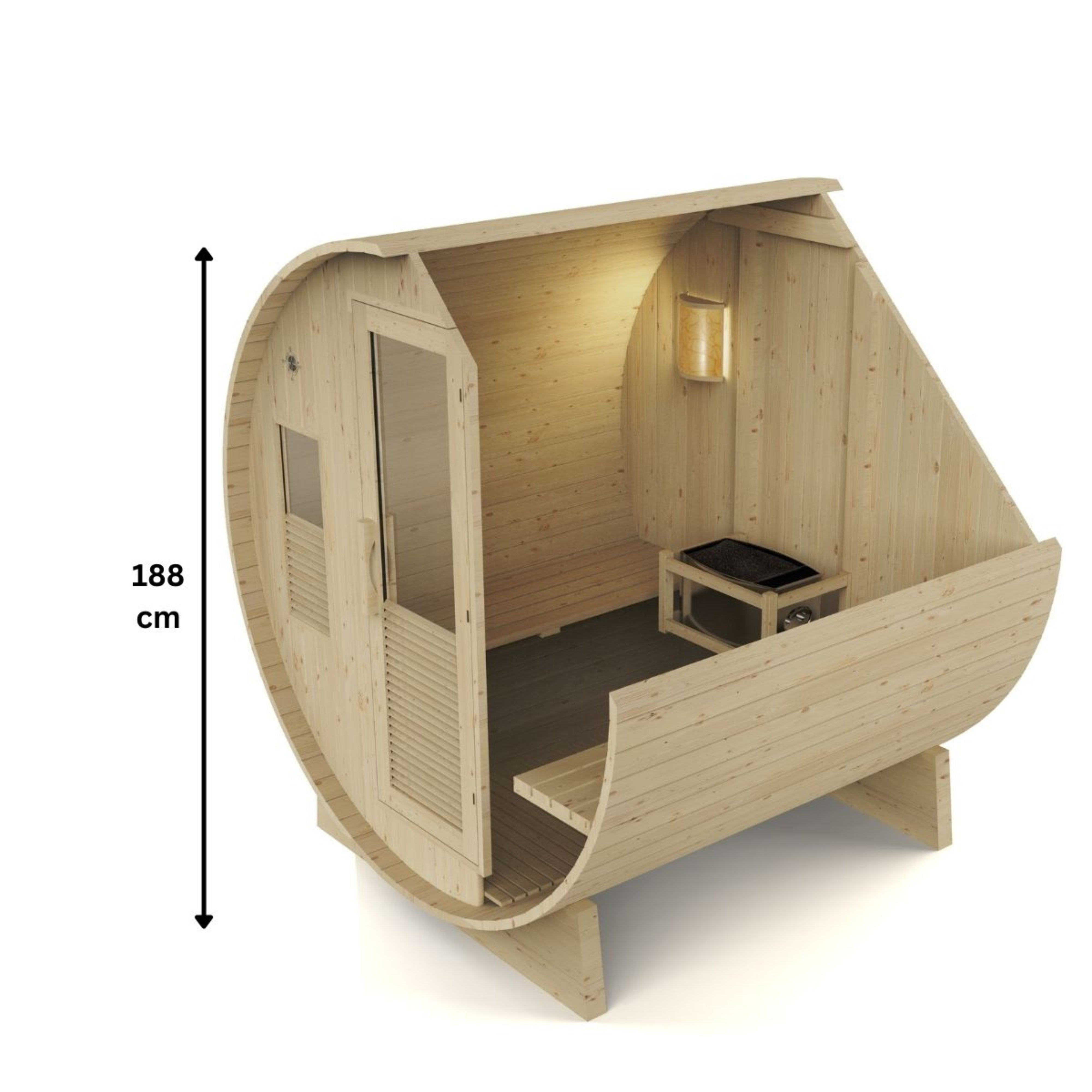 KYLIN 4-6 PERSON OUTDOOR BARREL SAUNA