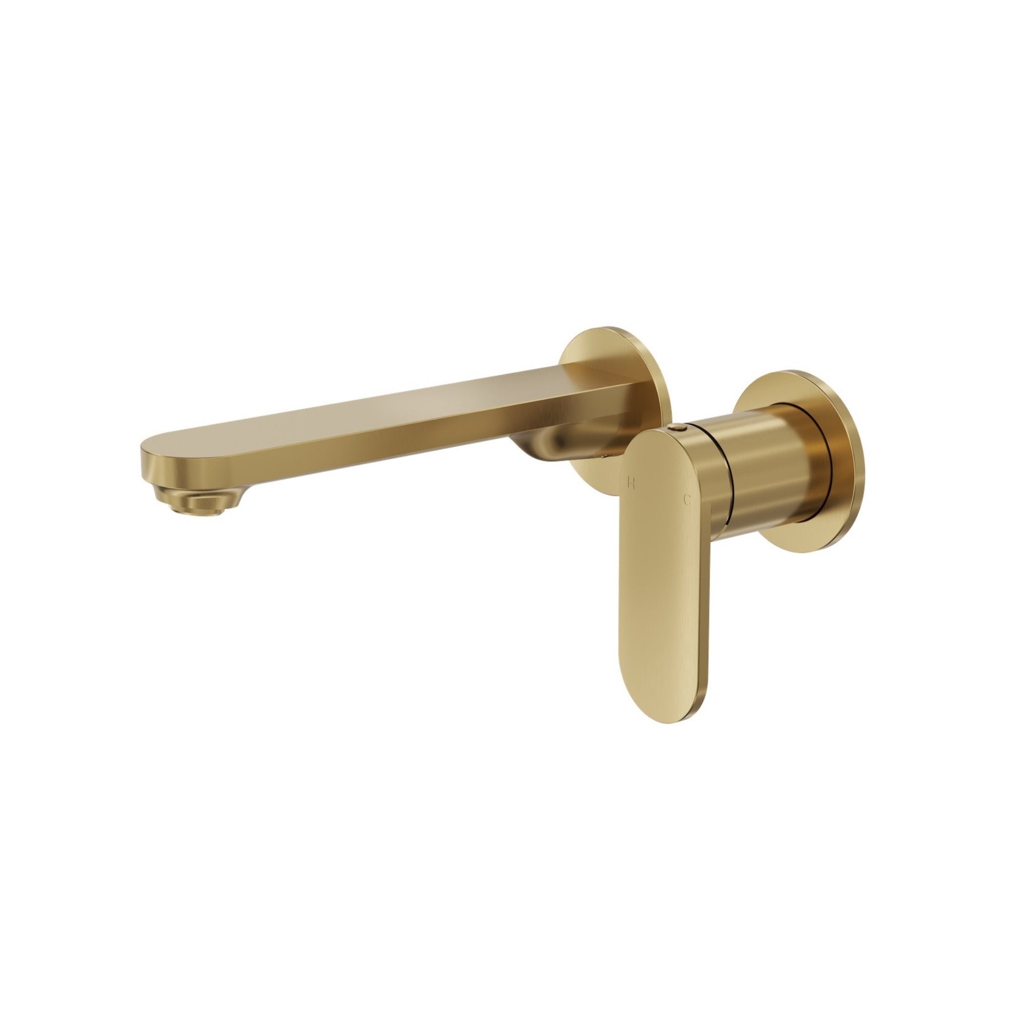 LINSOL CAPO 2-PLATE WALL BASIN / BATH MIXER 188MM BRUSHED BRASS