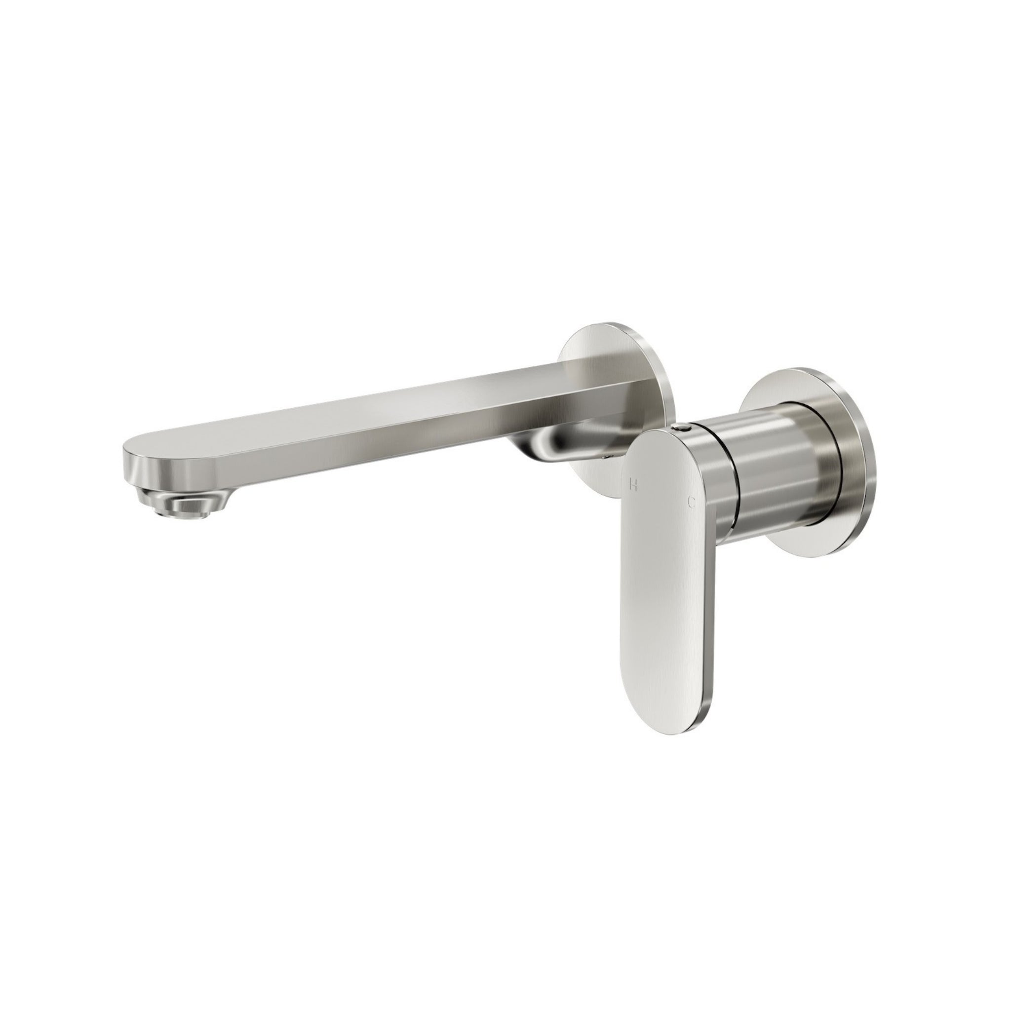 LINSOL CAPO 2-PLATE WALL BASIN / BATH MIXER 188MM BRUSHED NICKEL