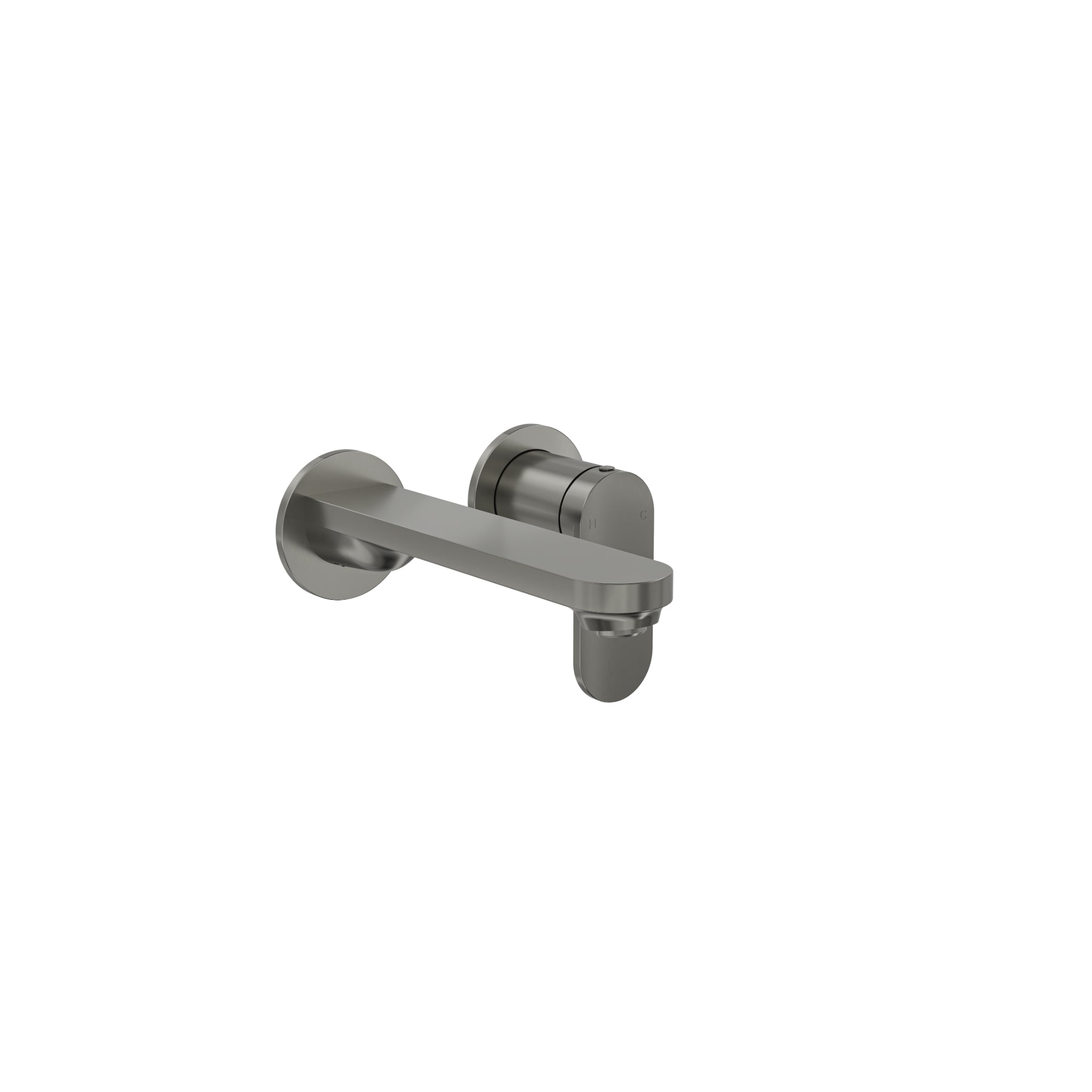LINSOL CAPO 2-PLATE WALL BASIN / BATH MIXER 188MM GUN METAL
