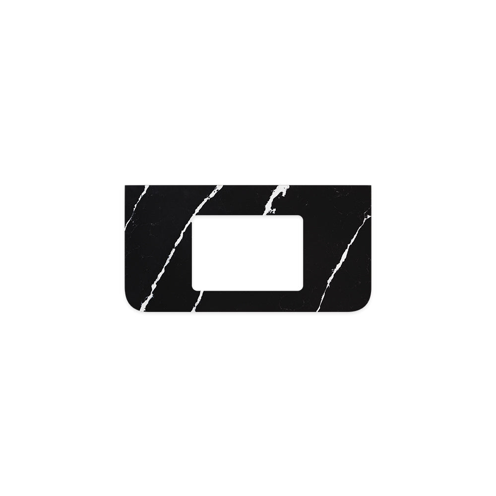 FIENZA NERO VENA SILICA FREE CURVED DEPTH STONE BENCHTOP WITH SINGLE UNDERMOUNT BASIN HOLE (AVAILABLE IN 900MM AND 1200MM)