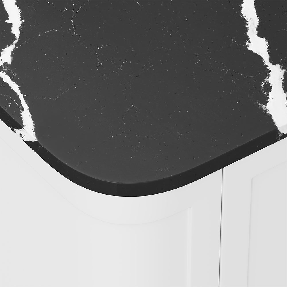 FIENZA NERO VENA SILICA FREE CURVED DEPTH STONE BENCHTOP (AVAILABLE IN 900MM AND 1200MM)